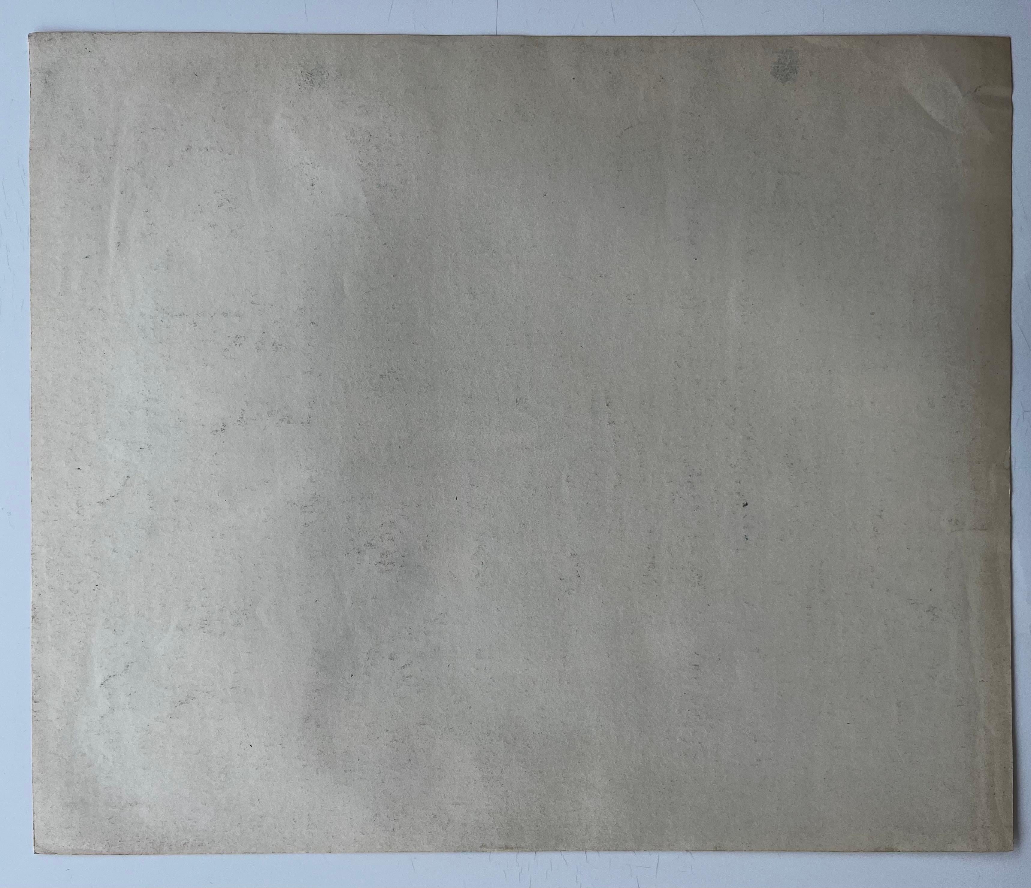 Barche ormeggiate su un fiume riflettente Disegno a pastello francese in vendita 3