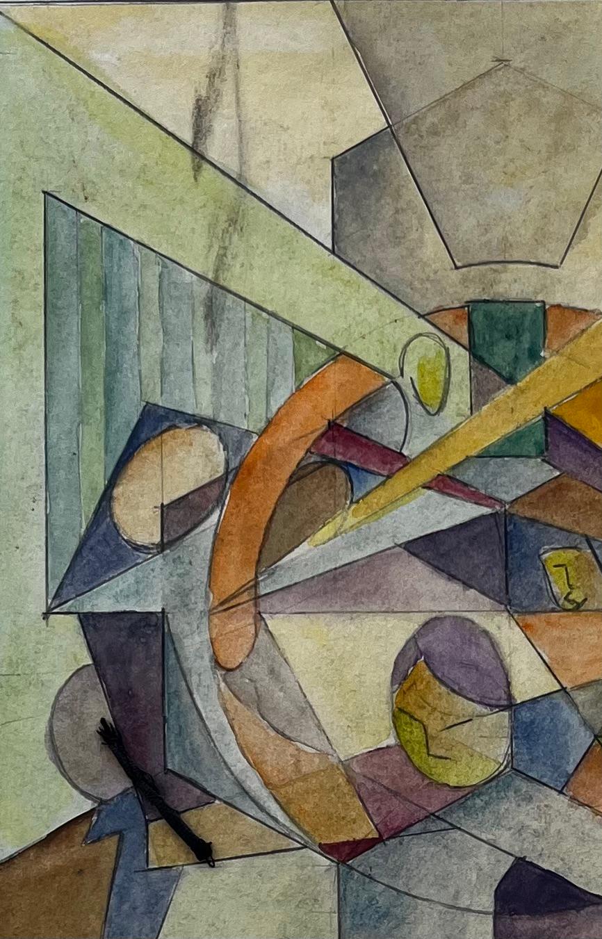 Composizione geometrica astratta cubista francese con figure di sfere - Art Moderno di Guy Nicod