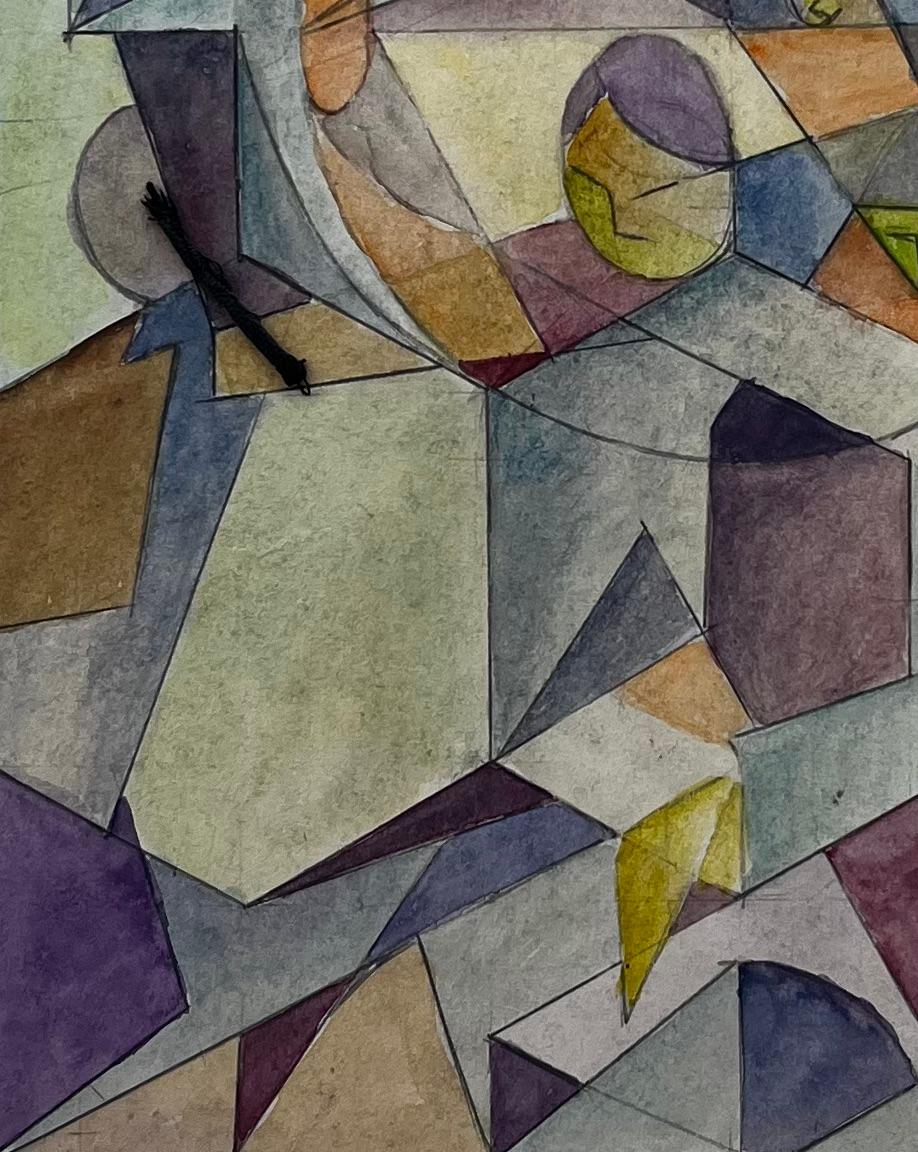 Composizione geometrica astratta cubista francese con figure di sfere in vendita 1