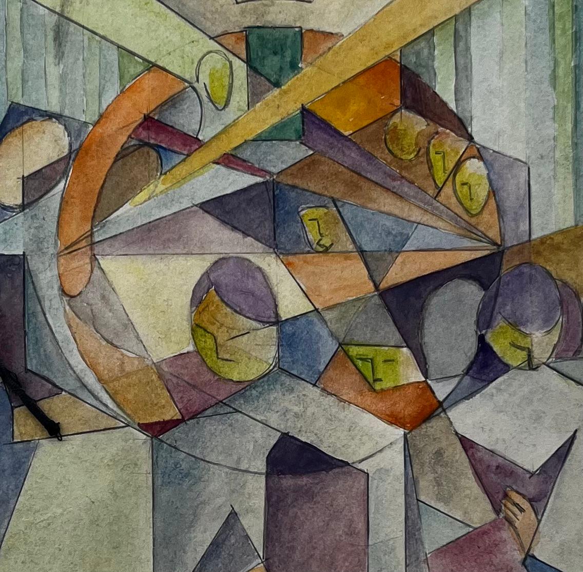 Composizione geometrica astratta cubista francese con figure di sfere in vendita 2
