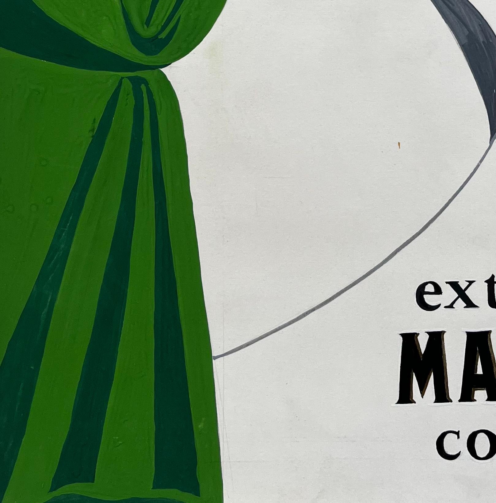 Martini Advertising Design Extra Dry Cocktail Gouache moderniste française en vente 1