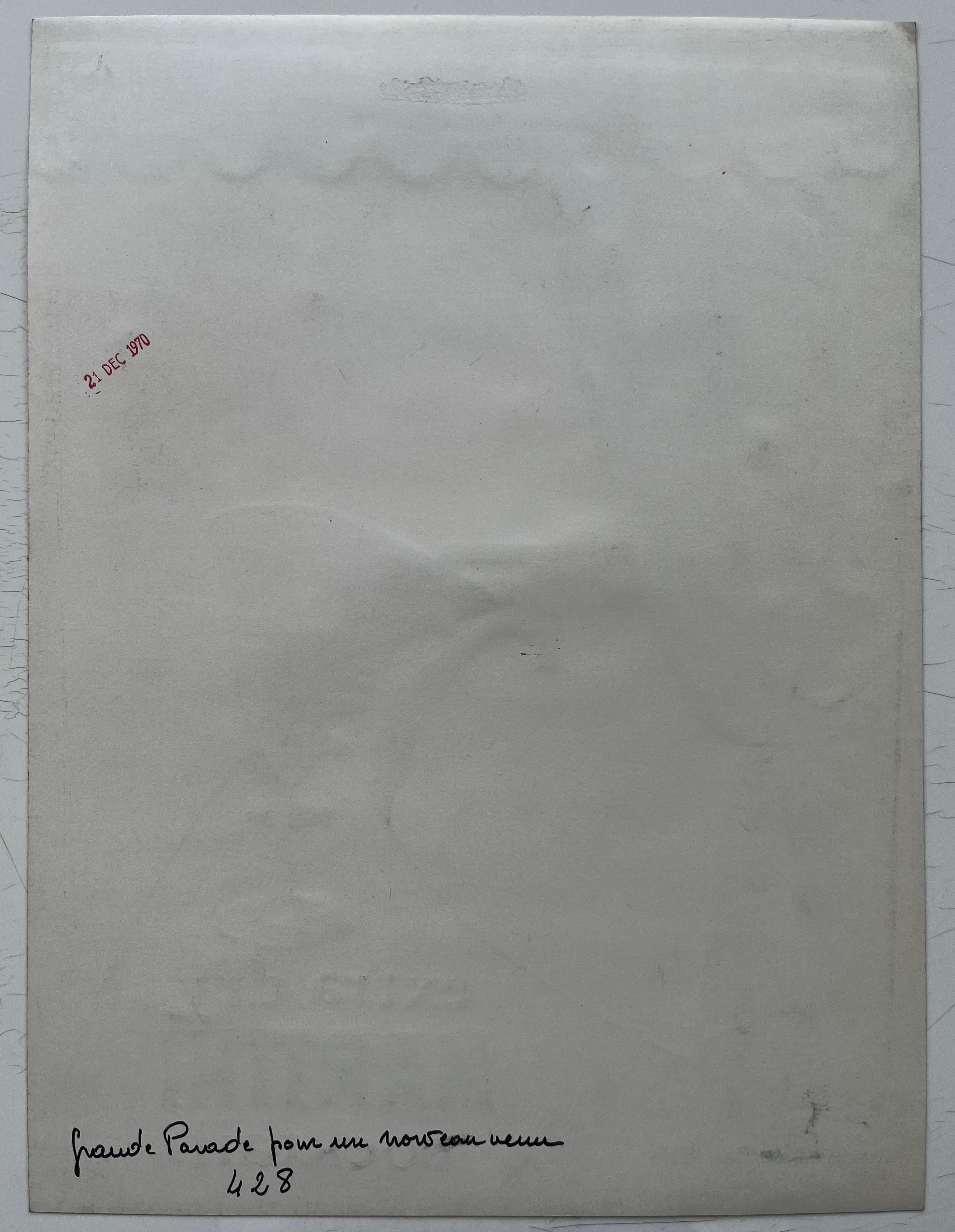 Martini Advertising Design Extra Dry Cocktail Gouache moderniste française en vente 2