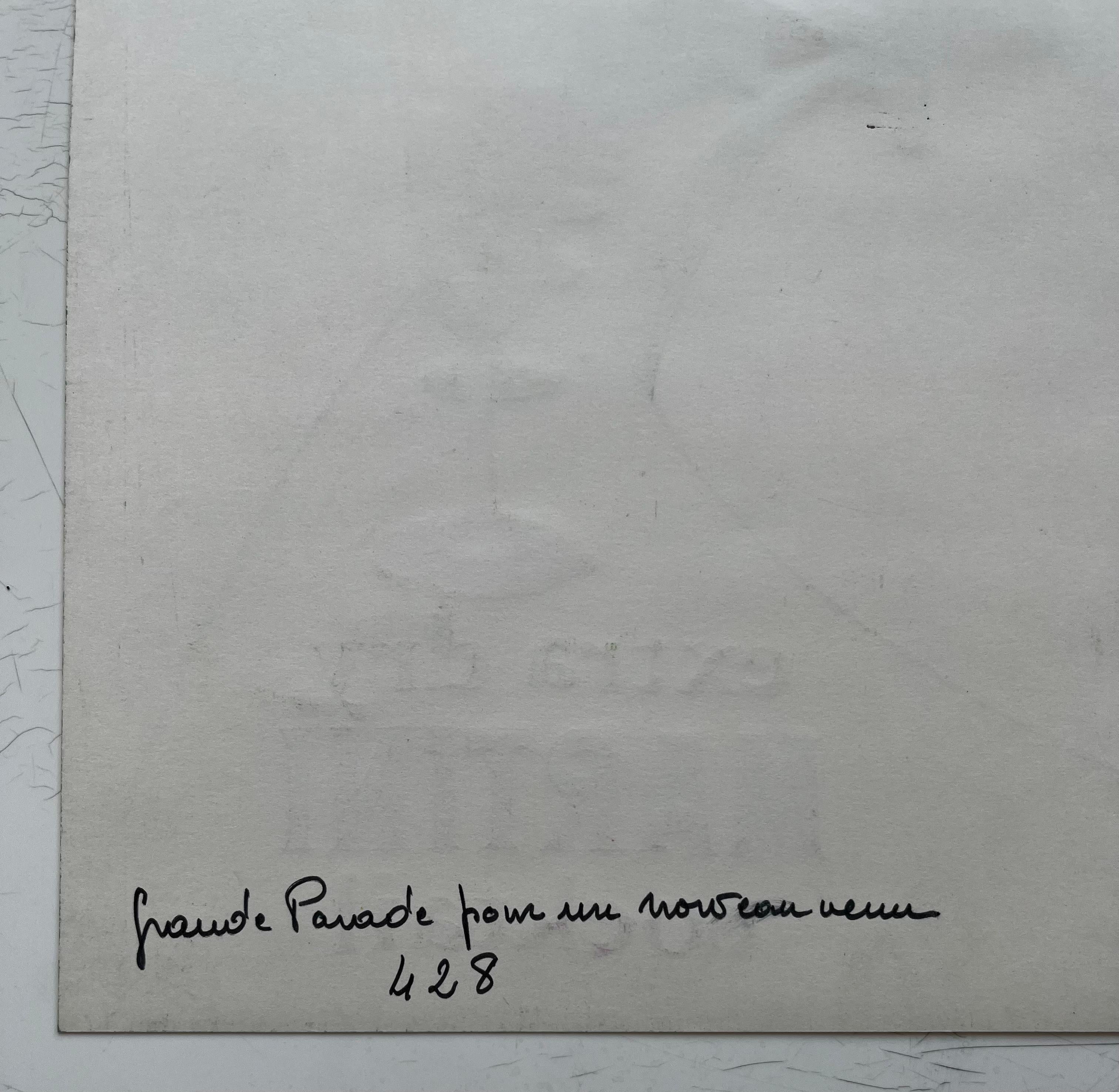 Martini Advertising Design Extra Dry Cocktail Gouache moderniste française en vente 3