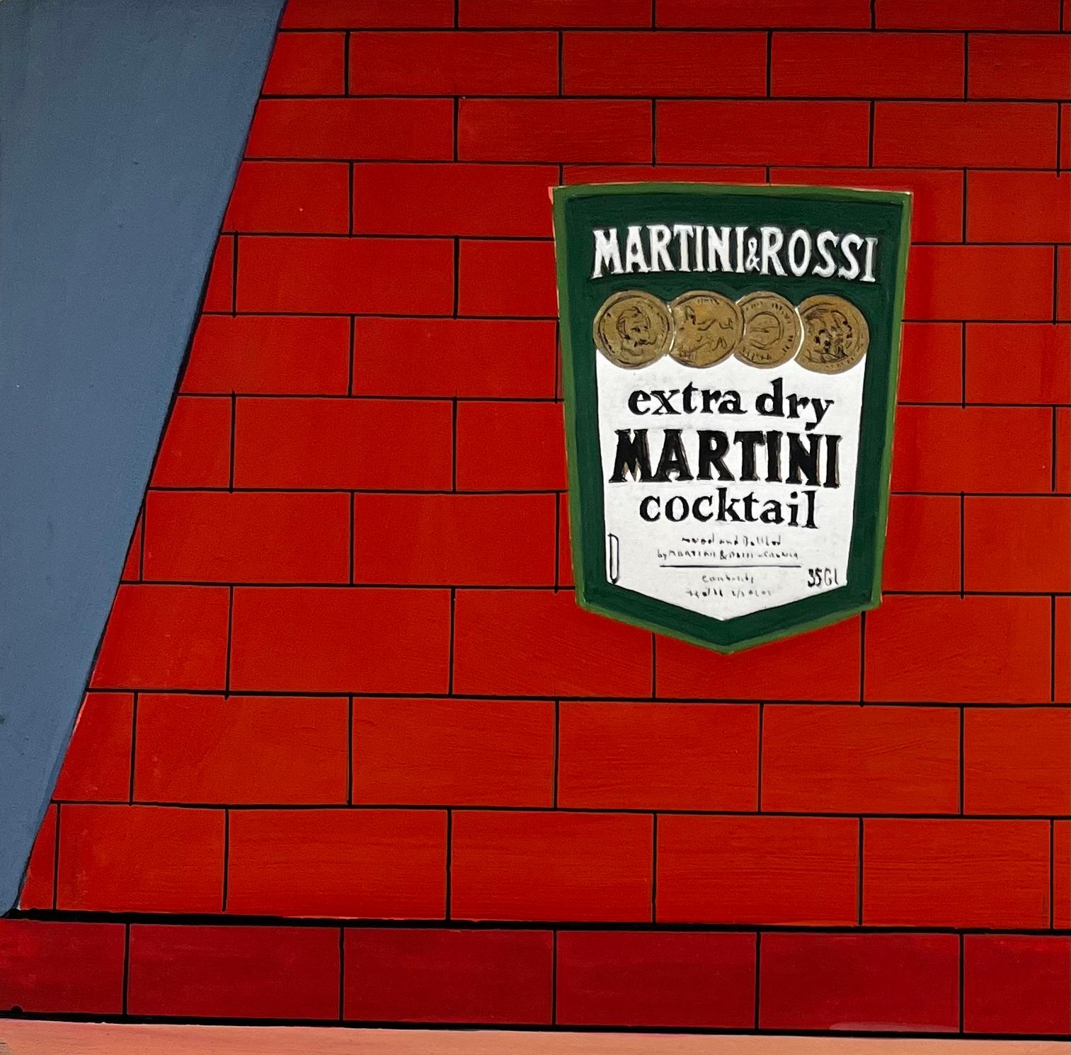 Título: Martini Diseño Publicitario Cóctel Extra Seco Junto a la Chimenea Modernista Francesa
Guy Nicod (francés 1923 - 2021) 
Aguada sobre papel de artista, sin enmarcar
Tamaño: 15,75 x 11,75 pulgadas (alto x ancho)
Procedencia: Propiedad de