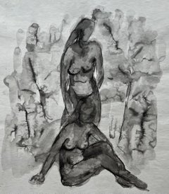 Disegni astratti e acquerelli a inchiostro