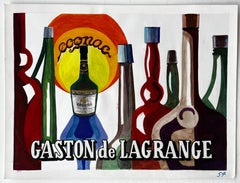 Vintage Modernist French Advertising Poster Design for Gaston de Lagrange Cognac