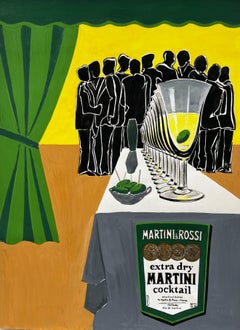 Vintage French Modernist Advertising Poster Design Martini and Rossi Cocktail