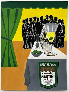 Vintage French Modernist Advertising Poster Design Martini and Rossi Cocktail