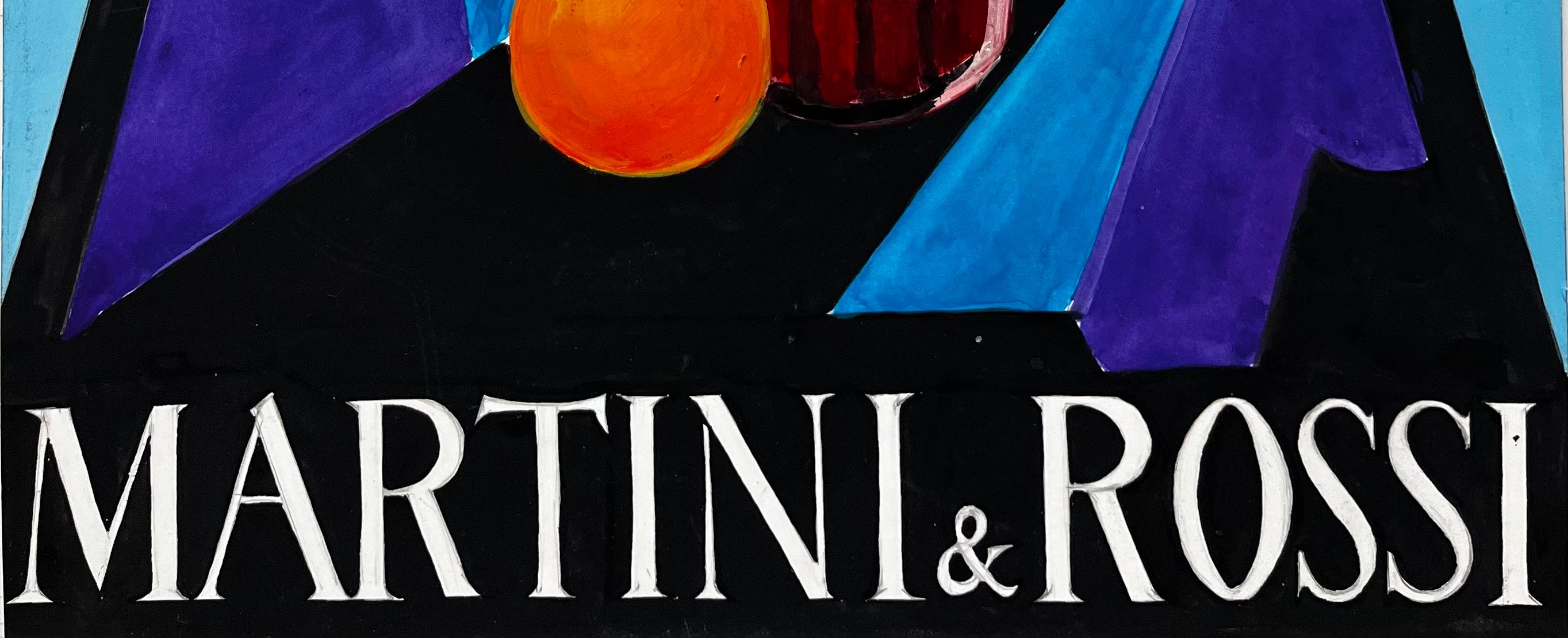 Martini et Rossi Bitter Publicité Vintage Design Moderniste Français Gouache en vente 1
