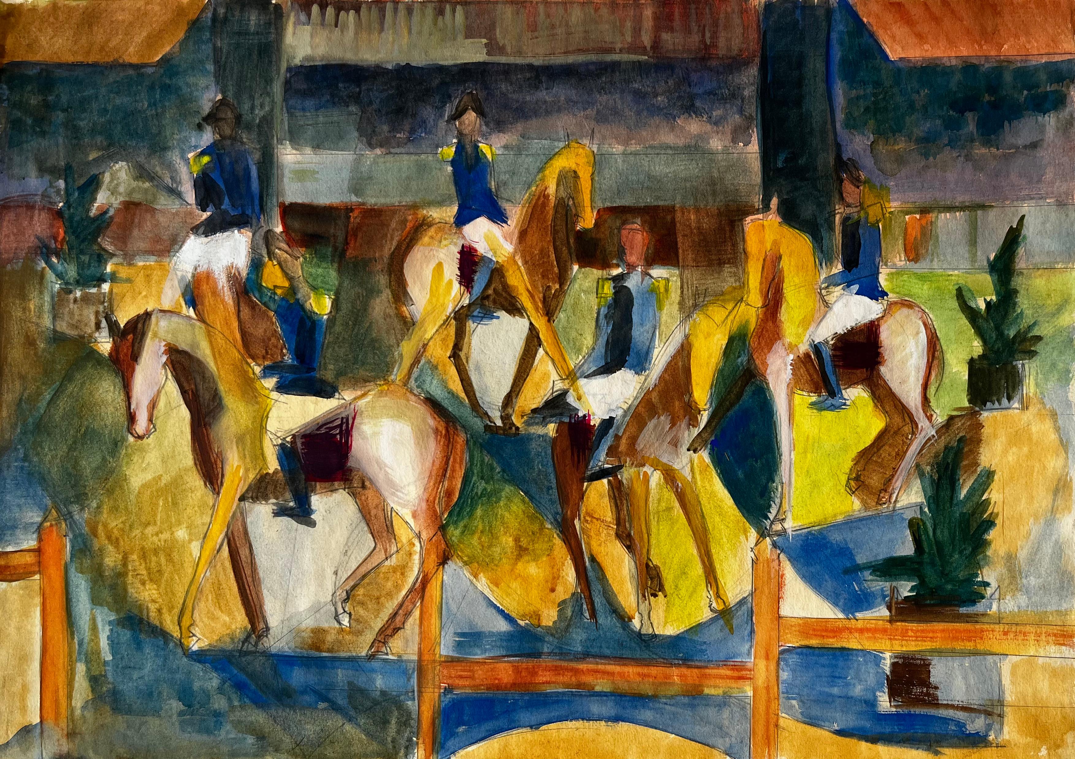 Horizontal Abstrakte Zeichnungen und Aquarelle