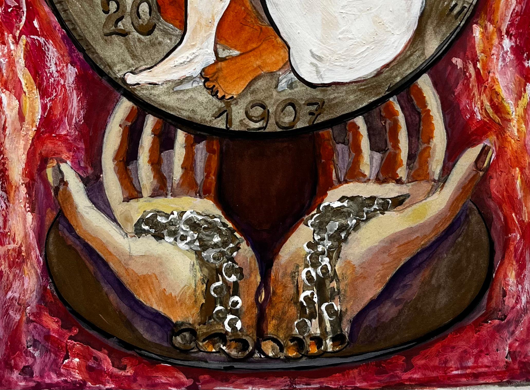 Liberté Égalité Fraternité Symbolic Composition French Modernist Gouache For Sale 4