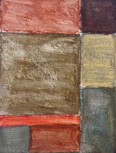 Earth Tone Abstract Geometric Composition Modernist Gouache on Paper
