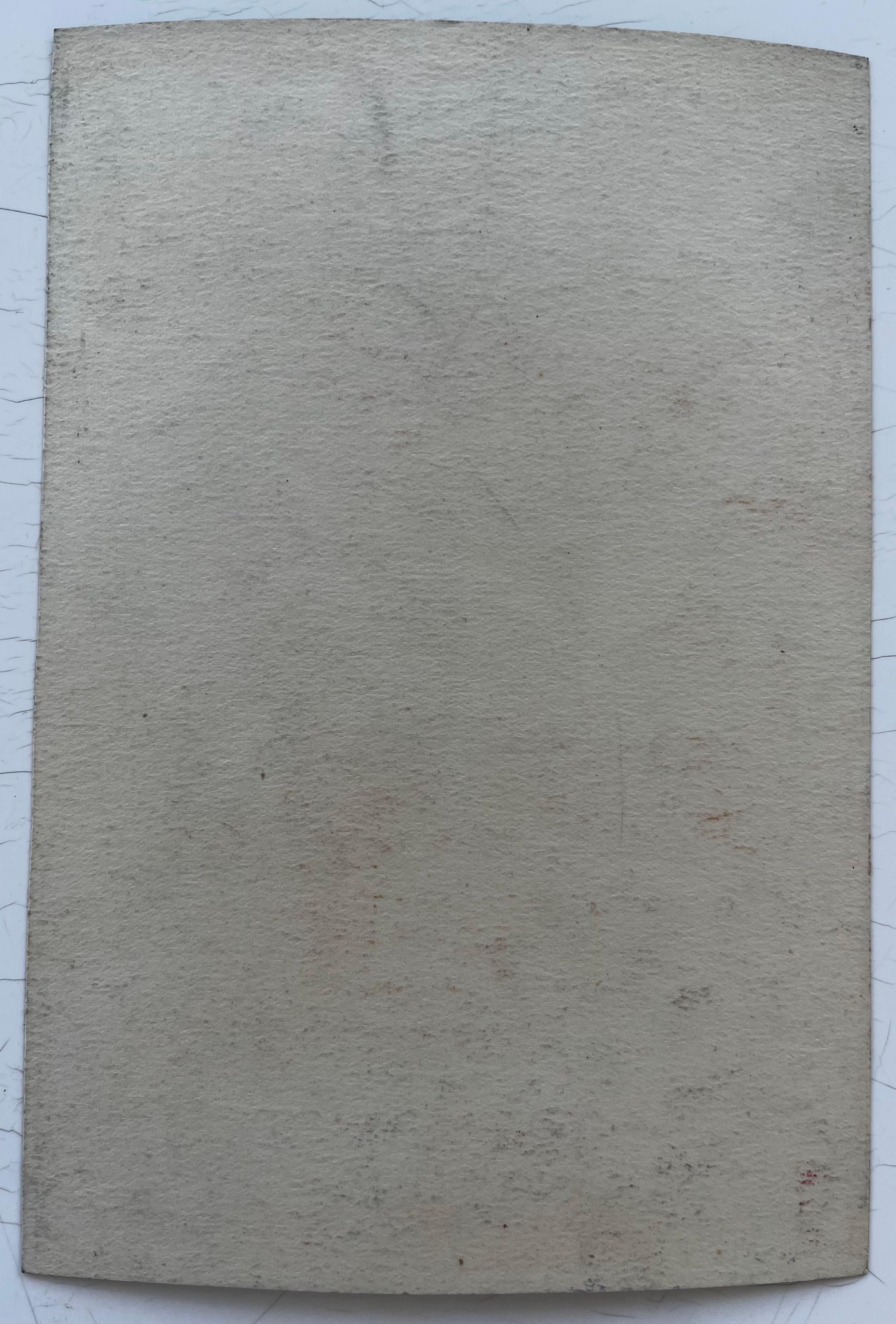 Composition géométrique abstraite en vert et jaune Gouache moderniste sur papier en vente 3