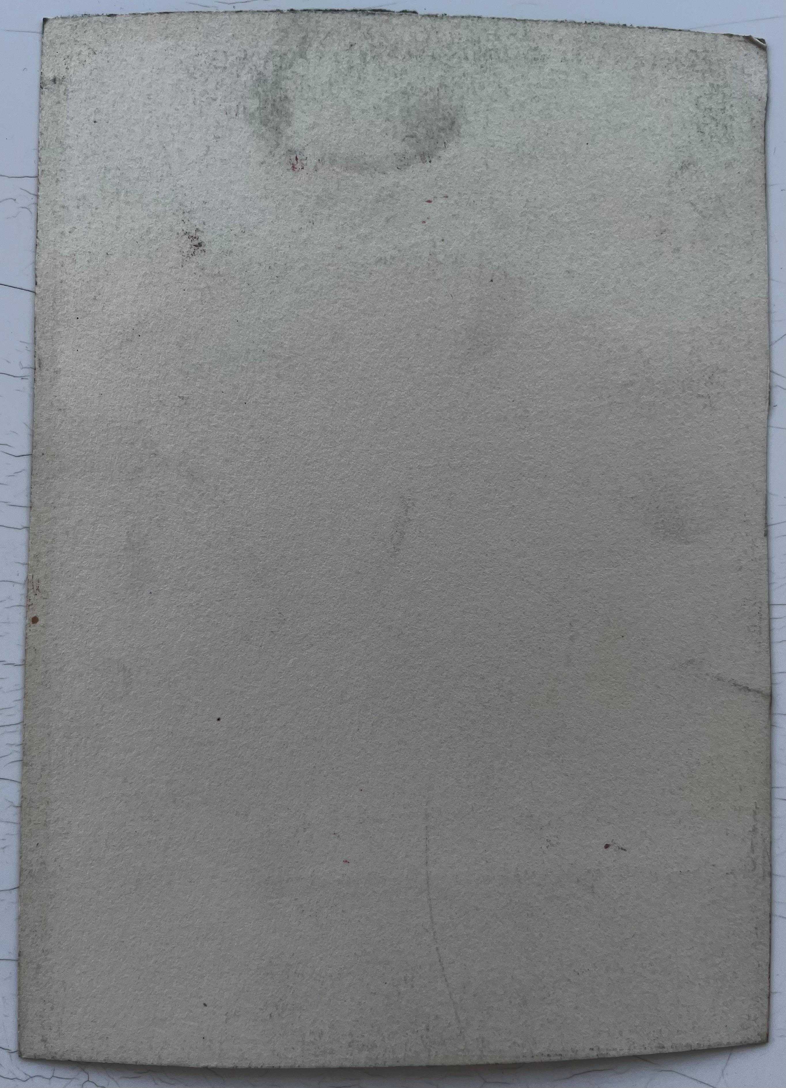 Composición geométrica abstracta en pastel al óleo modernista verde anaranjado y ocre en venta 1