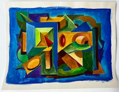 Rythme architectural Gouache moderniste française de Guy Nicod