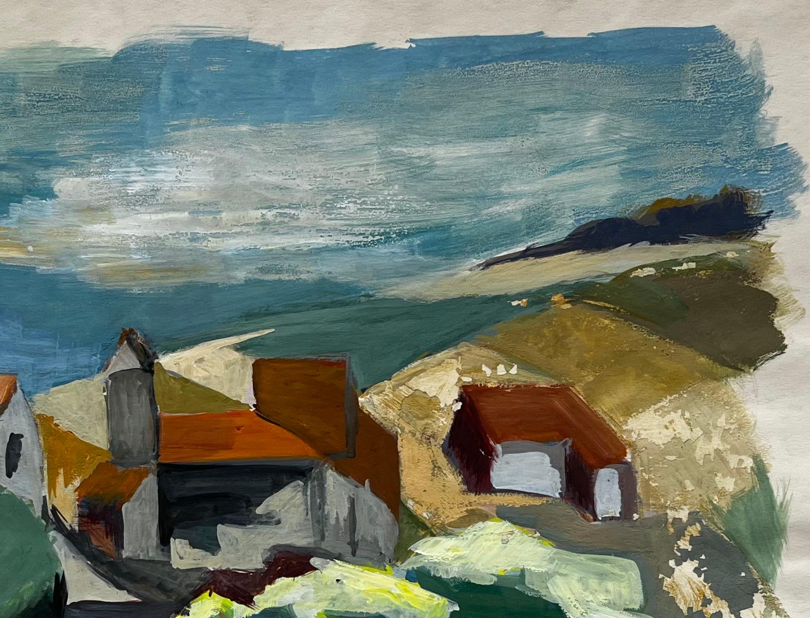 Titre : Village de campagne avec clocher d'église Peinture de paysage moderne française
Guy Nicod (français 1923 - 2021) 
Signé en bas à droite
Gouache sur papier d'artiste, non encadrée
Taille : 17.5 x 24.75 pouces (hauteur x largeur)
Provenance :
