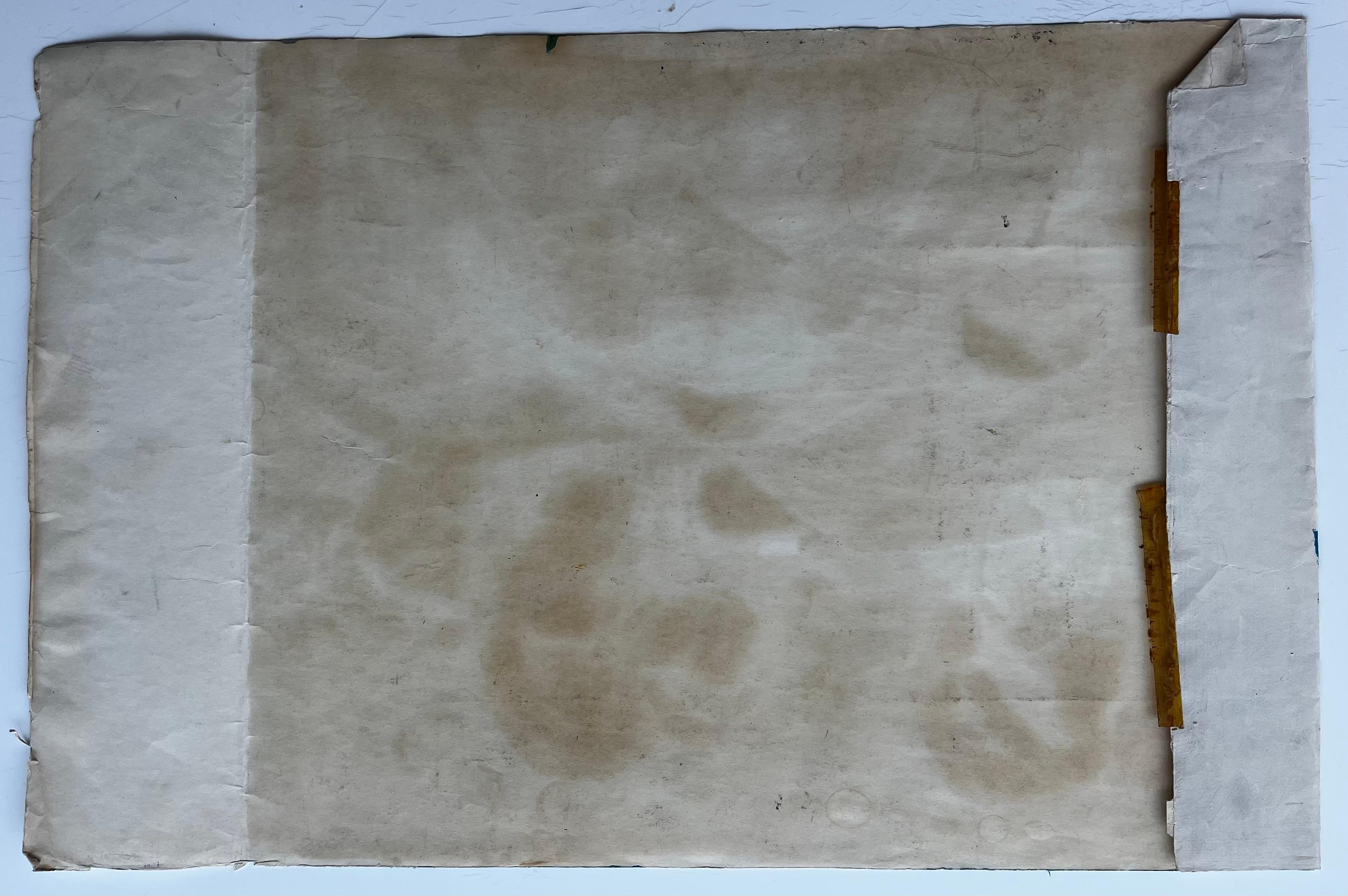 Strada di campagna colorata con ponte Paesaggio moderno francese Gouache in vendita 3