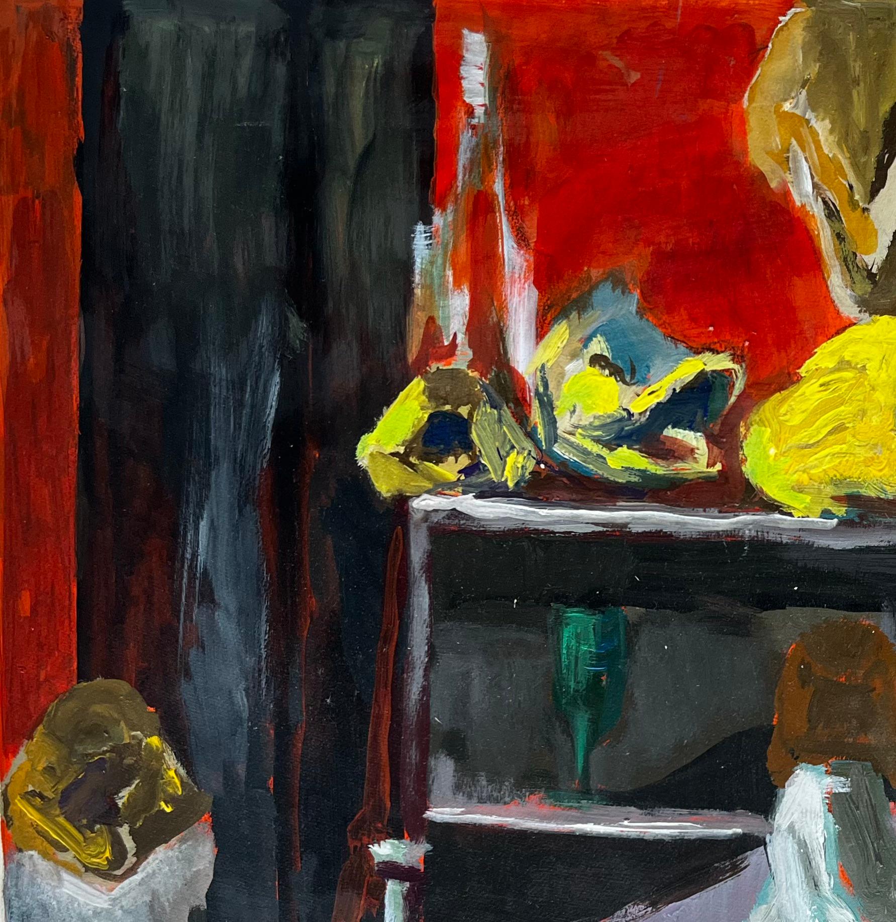 Natura morta con limoni e bottiglie Quadro ad olio moderno francese di Guy Nicod in vendita 2