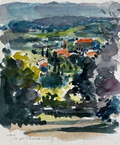 View of Châteauneuf Provence Village Landscape French Post Impressionist