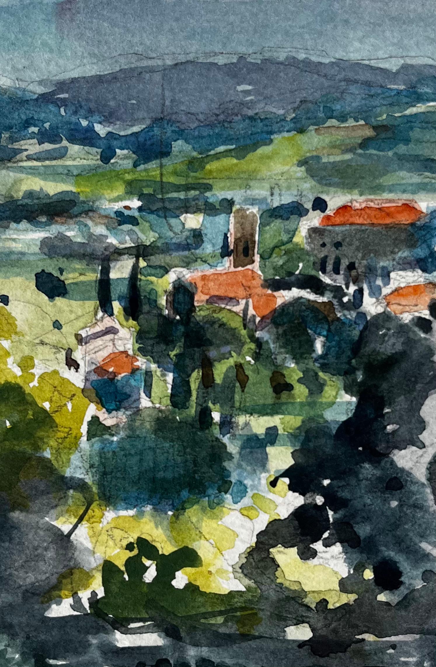 Vue de Châteauneuf Provence Village Paysage Français Post Impressionniste en vente 2