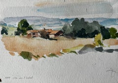 Apt Provençal Countryside Landscape Watercolour French Post Impressionist