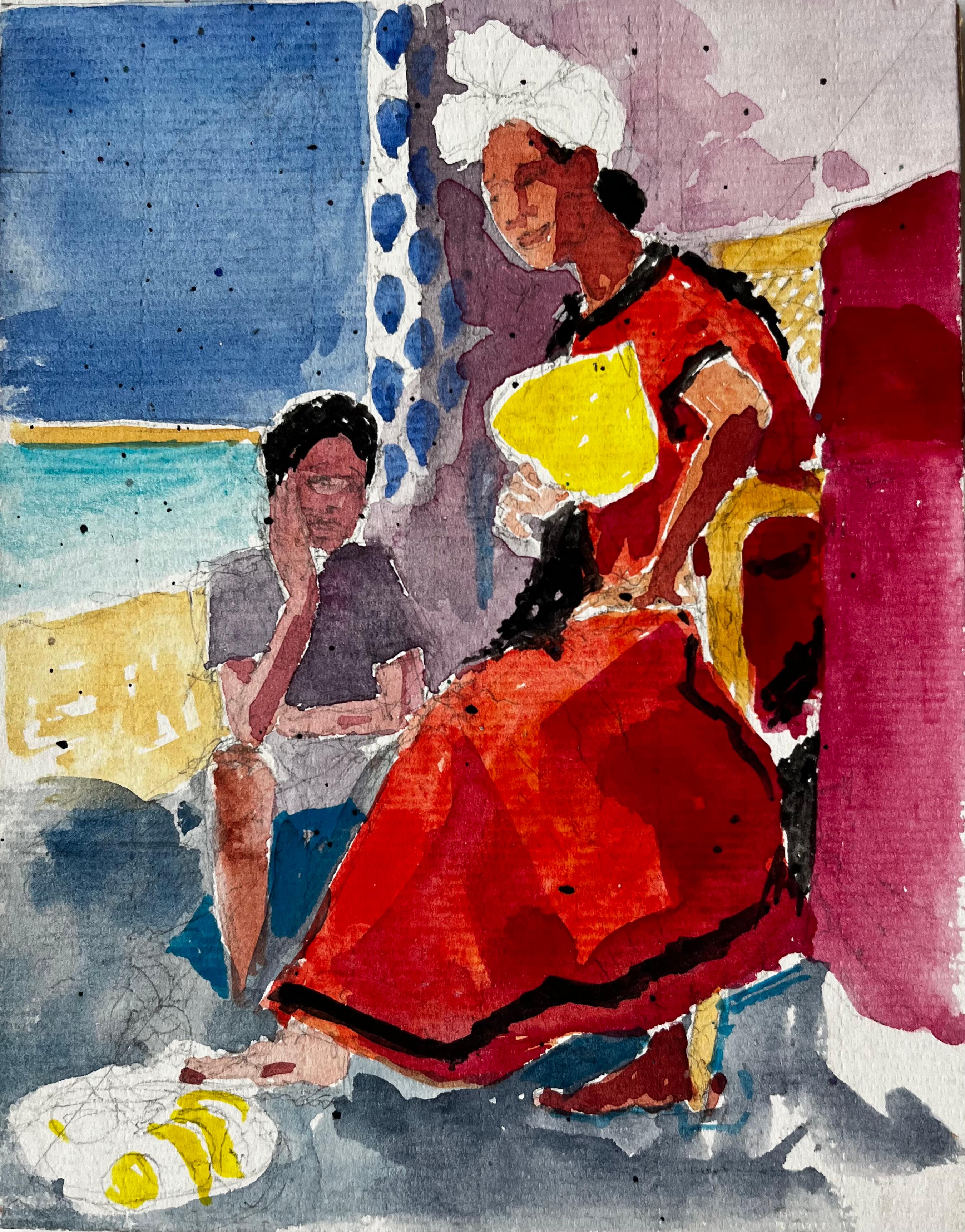 Unframed Landscape Drawings and Watercolors