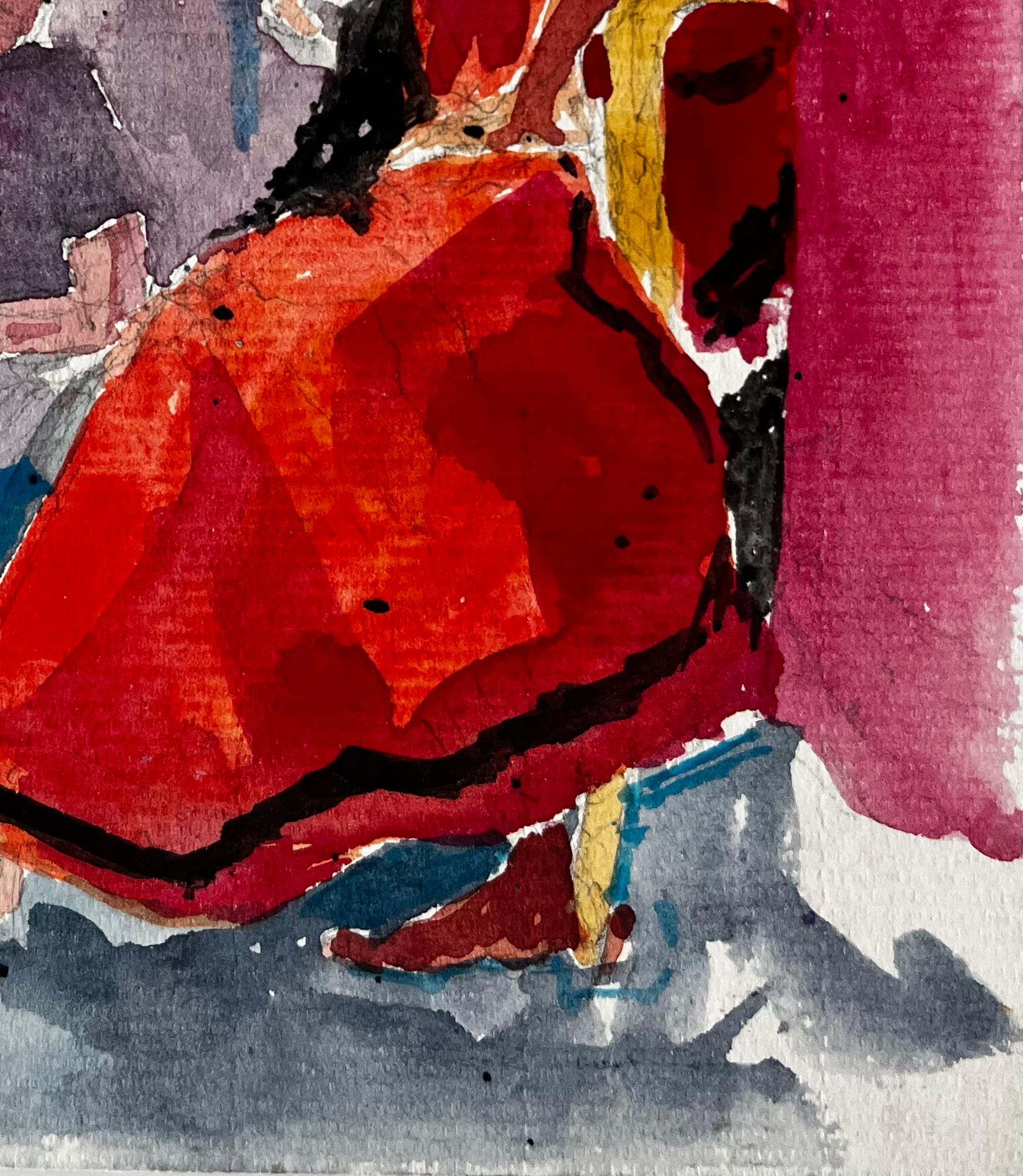 Titre : Scène d'intérieur avec personnages assis Aquarelle post-impressionniste française
Artistics : Pierre Neveu (français né en 1929)
Support : Aquarelle sur carte, non encadrée
Taille (H x L) : 6.75 x 5.25 pouces
Condit : Bon dans l'ensemble