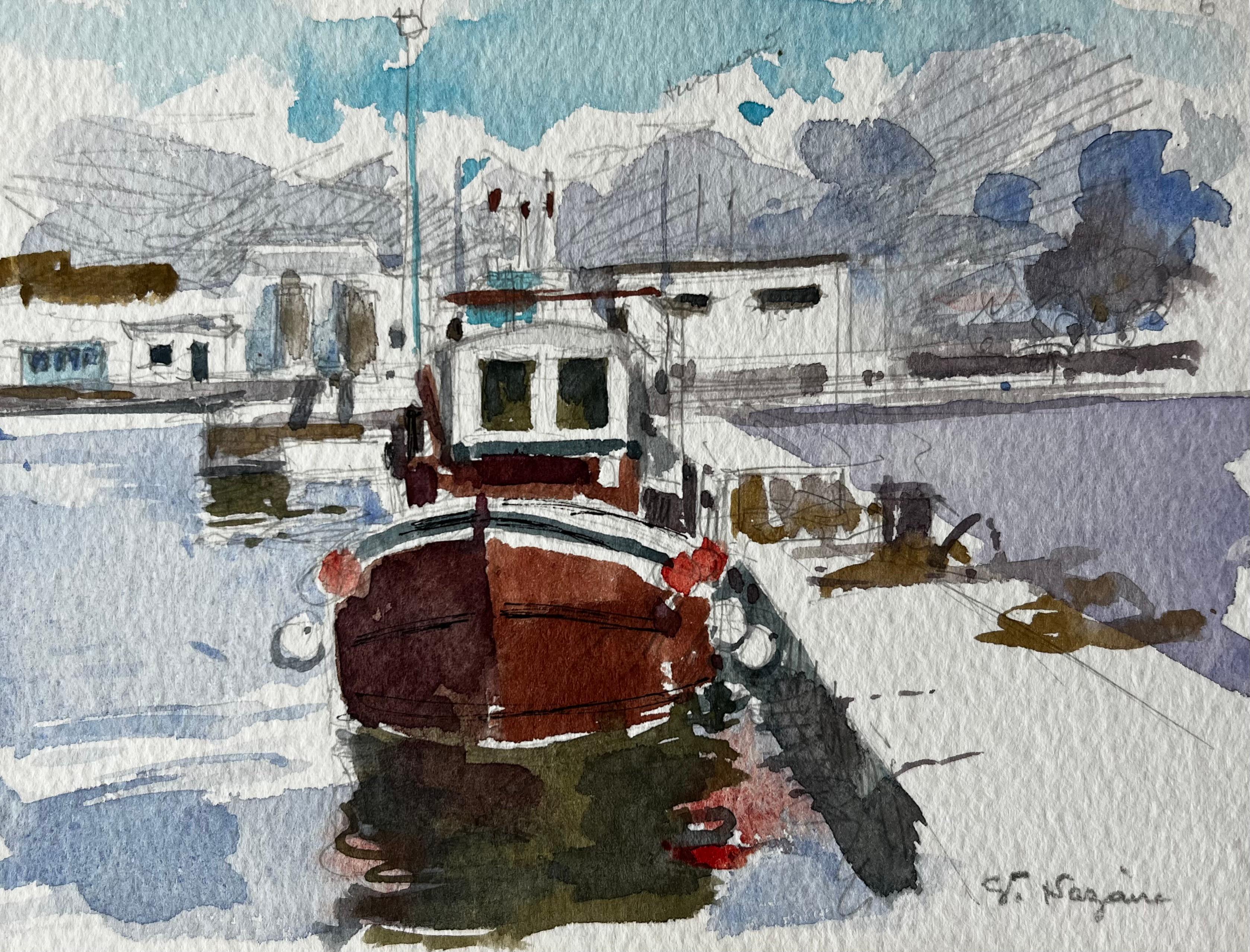 Saint Nazaire Bateau de pêche français au port Étude côtière moderne