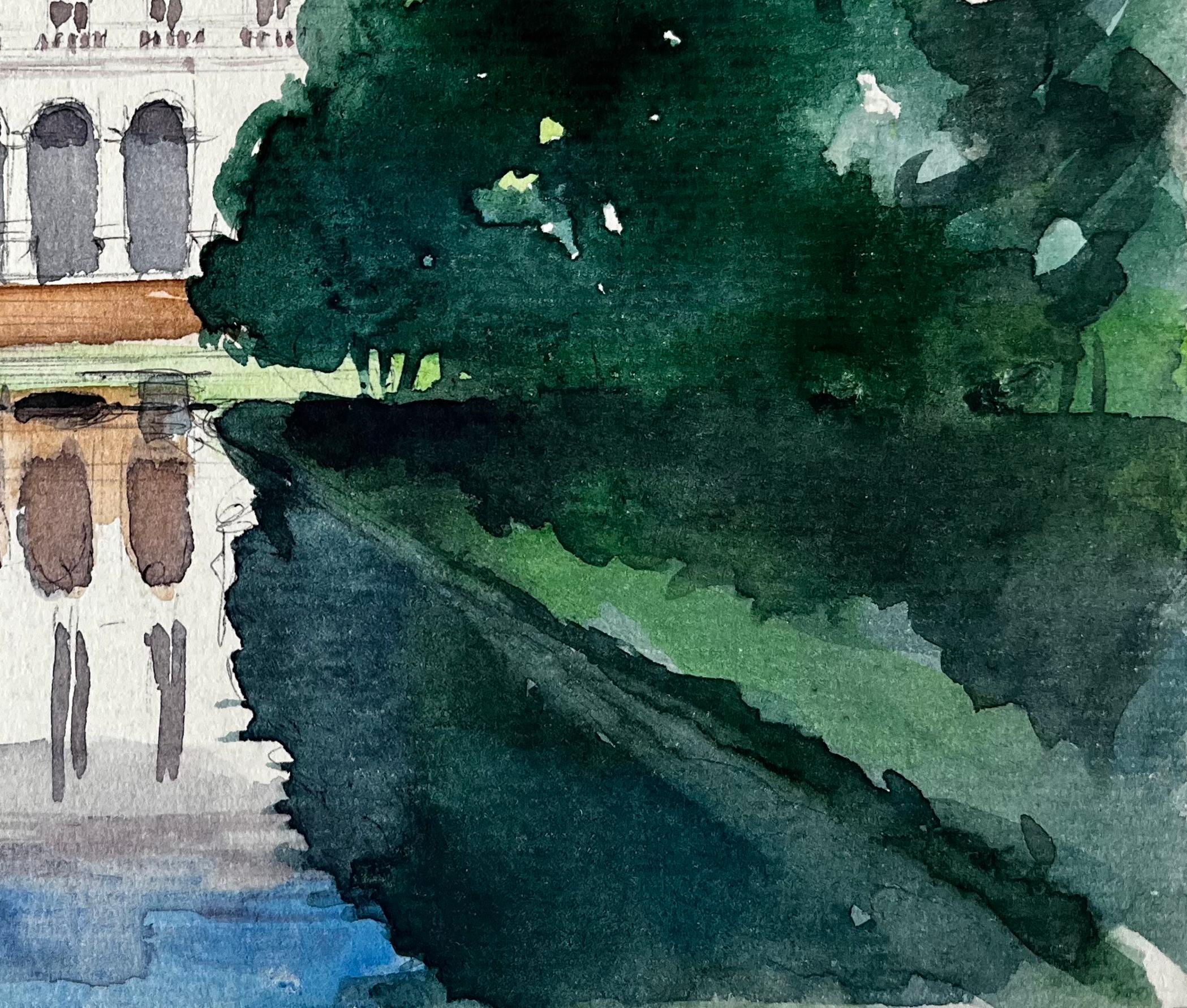 Titre : Abbaye de Royaumont Abbaye française reflétée dans une piscine de jardin
Artistics : Pierre Neveu (français né en 1929)
Support : Aquarelle sur carte, non encadrée
Taille (H x L) : 5.75 x 8.25 pouces
Signé : Titré au verso 