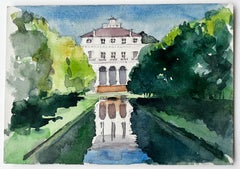 Abbaye de Royaumont French Abbey Reflected in Garden Pool