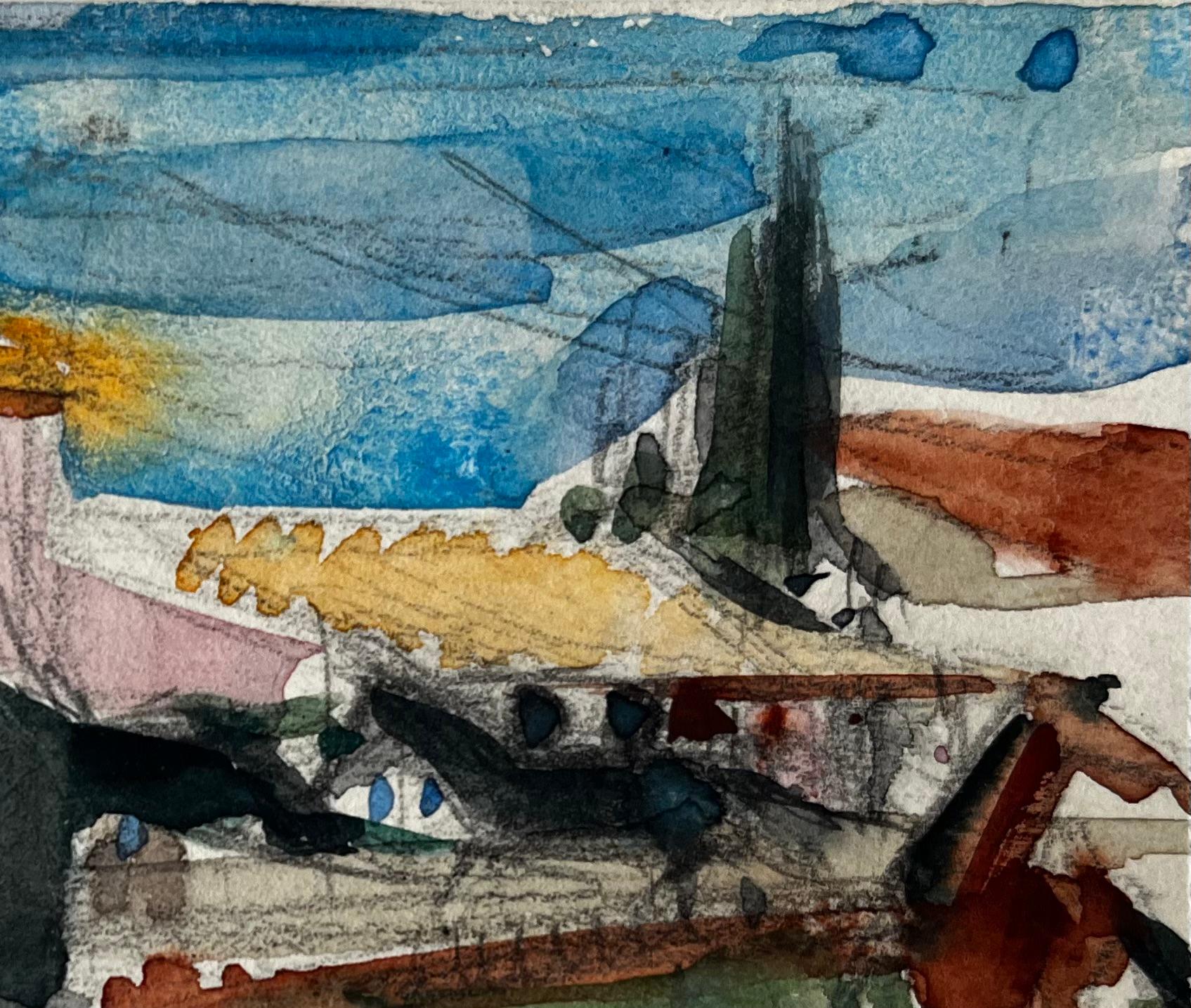 Ferme provençale avec cheval et cyprès Paysage de campagne française en vente 1