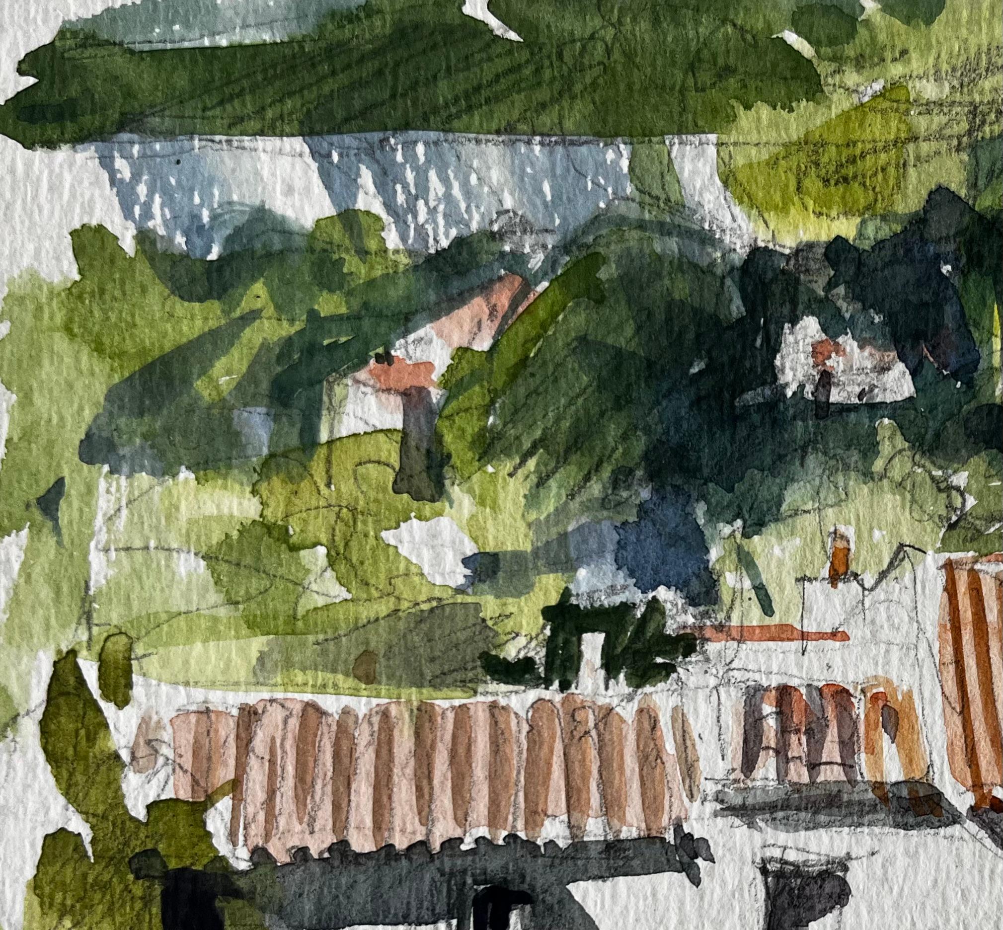 Häuser auf dem Lande in der Nähe von Château de Culinon Französische Landschaft im Angebot 1