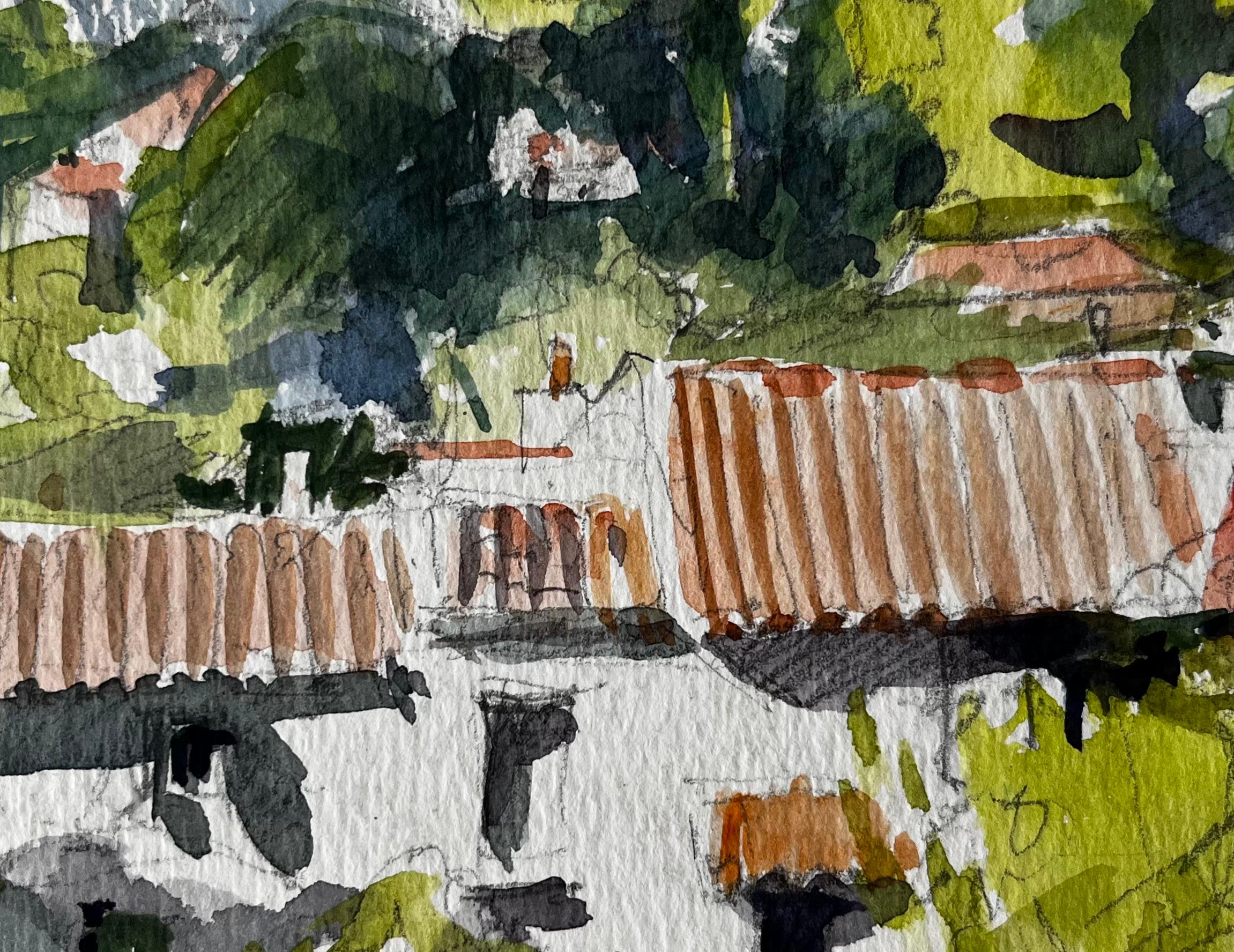 Häuser auf dem Lande in der Nähe von Château de Culinon Französische Landschaft im Angebot 2