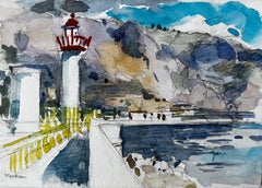 Used Menton Lighthouse and Coastal Promenade French Riviera Study