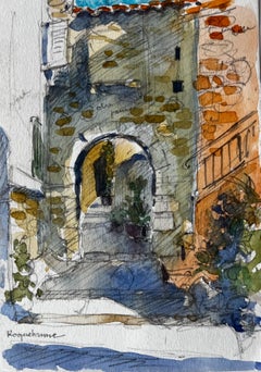 Roquebrune Archway and Sunlit Passage French Riviera Architectural Study