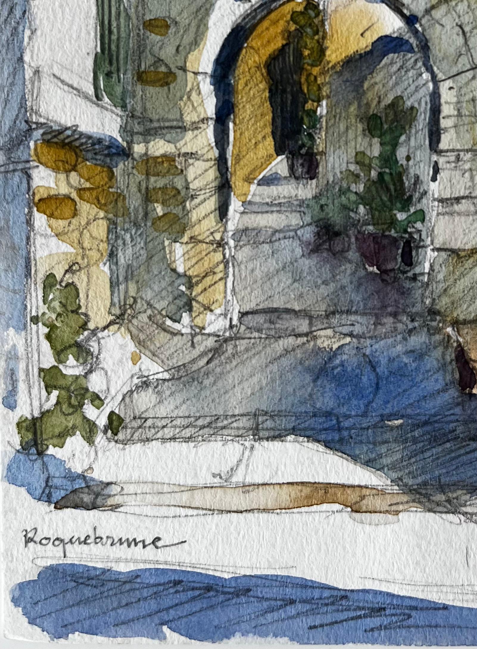 Titolo: Arco di Roquebrune e passaggio illuminato dal sole Studio architettonico della Costa Azzurra
Artista: Pierre Neveu (francese, nato nel 1929)
Medium: Acquerello su carta da artisti, senza cornice
Dimensioni (H. H. x L.): 6 x 4