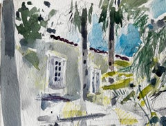 Königliche Hofterrasse und Garten Monte Carlo Aquarellstudie