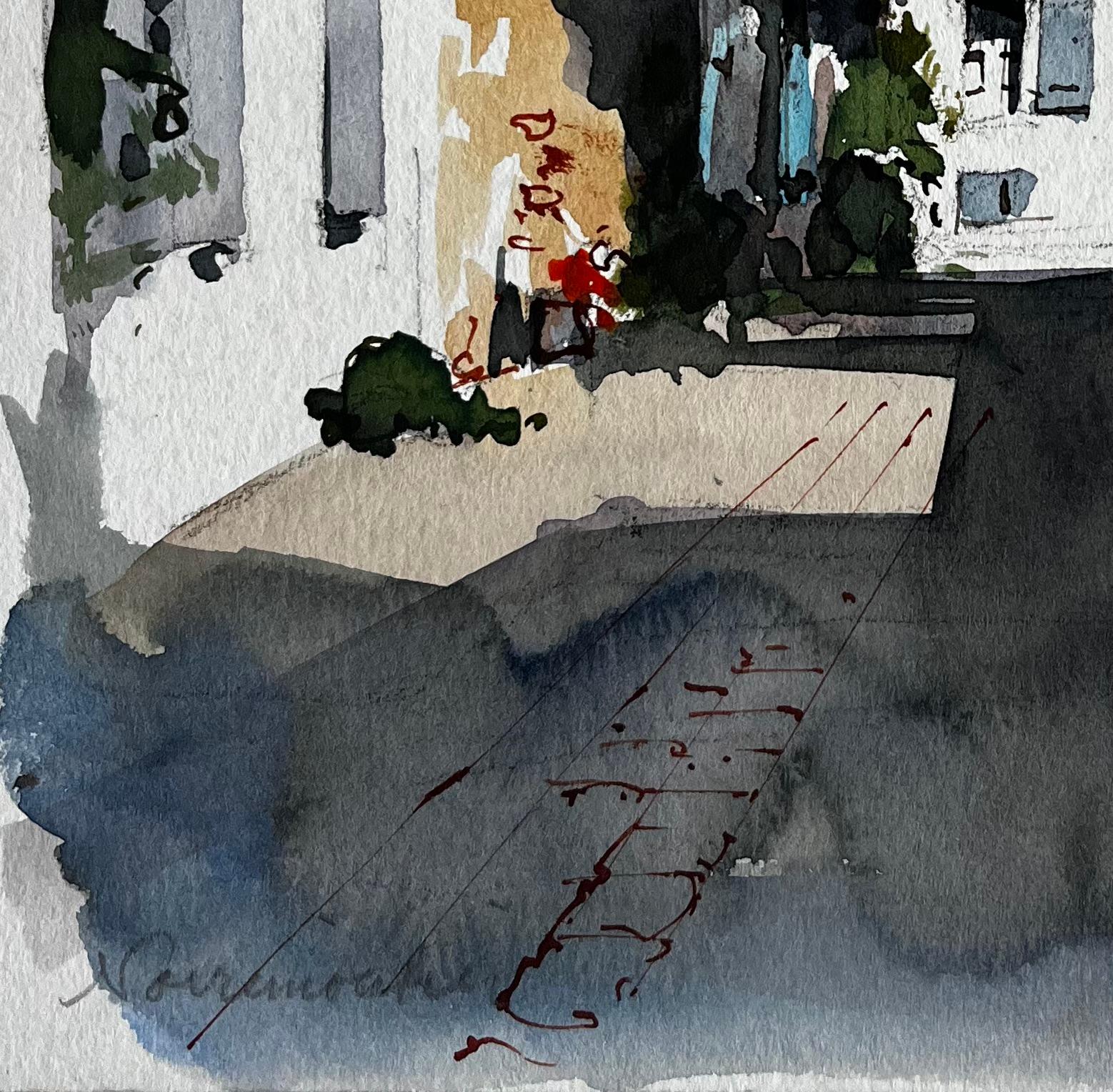 Strada illuminata dal sole e case imbiancate a Noirmoutier Studio sul villaggio costiero francese in vendita 1