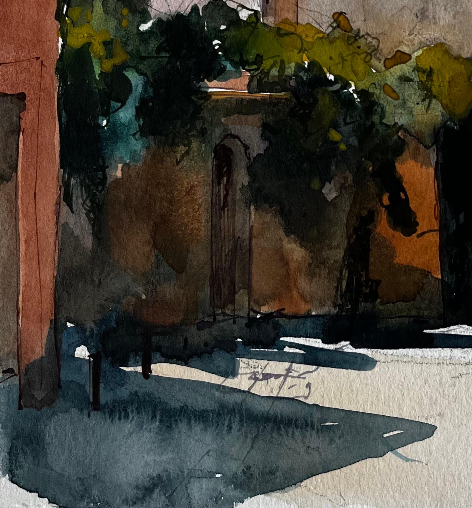 Strada illuminata dal sole e case in pietra a Dinant Studio sulla città fluviale belga in vendita 1