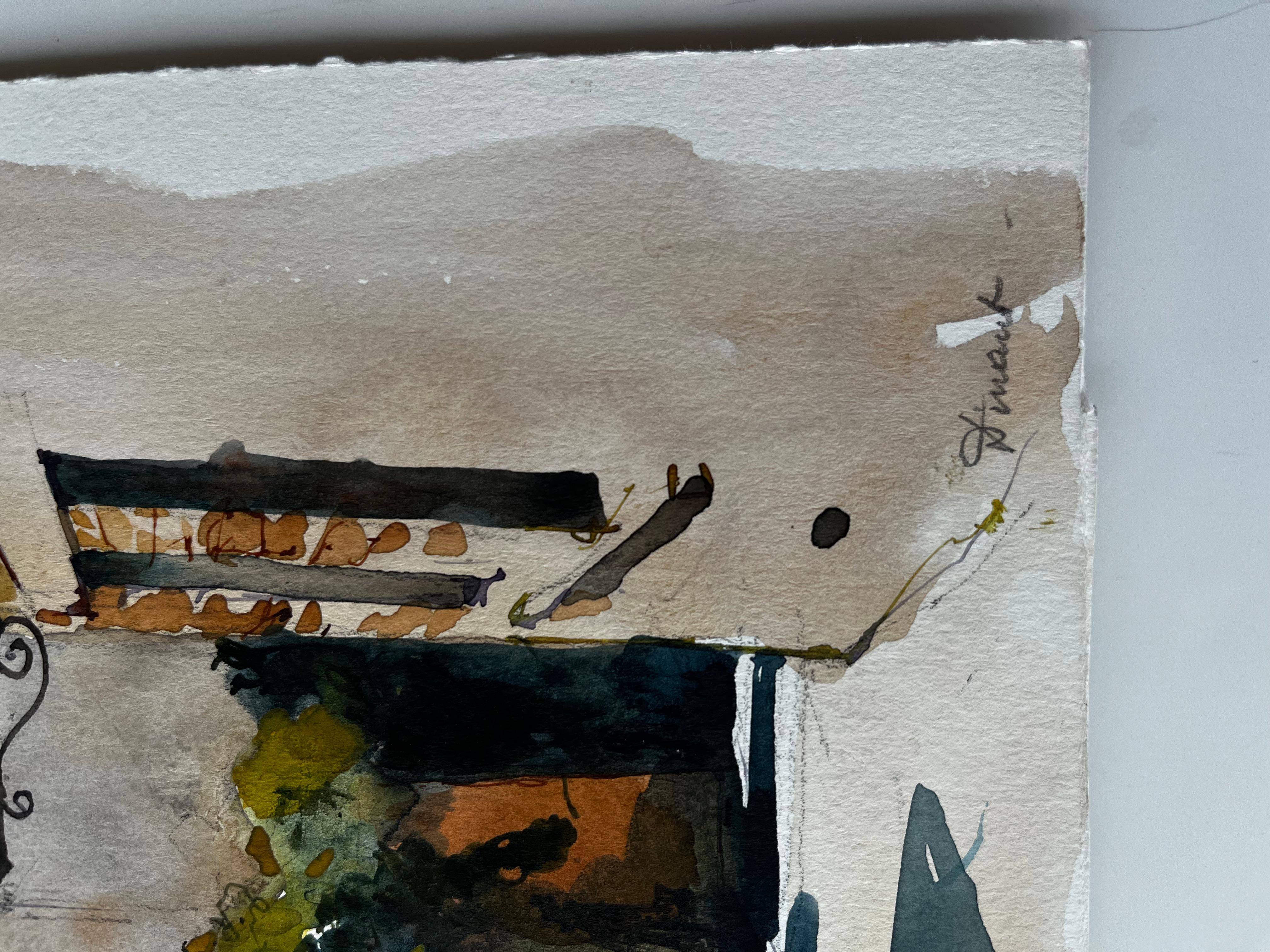 Strada illuminata dal sole e case in pietra a Dinant Studio sulla città fluviale belga in vendita 3