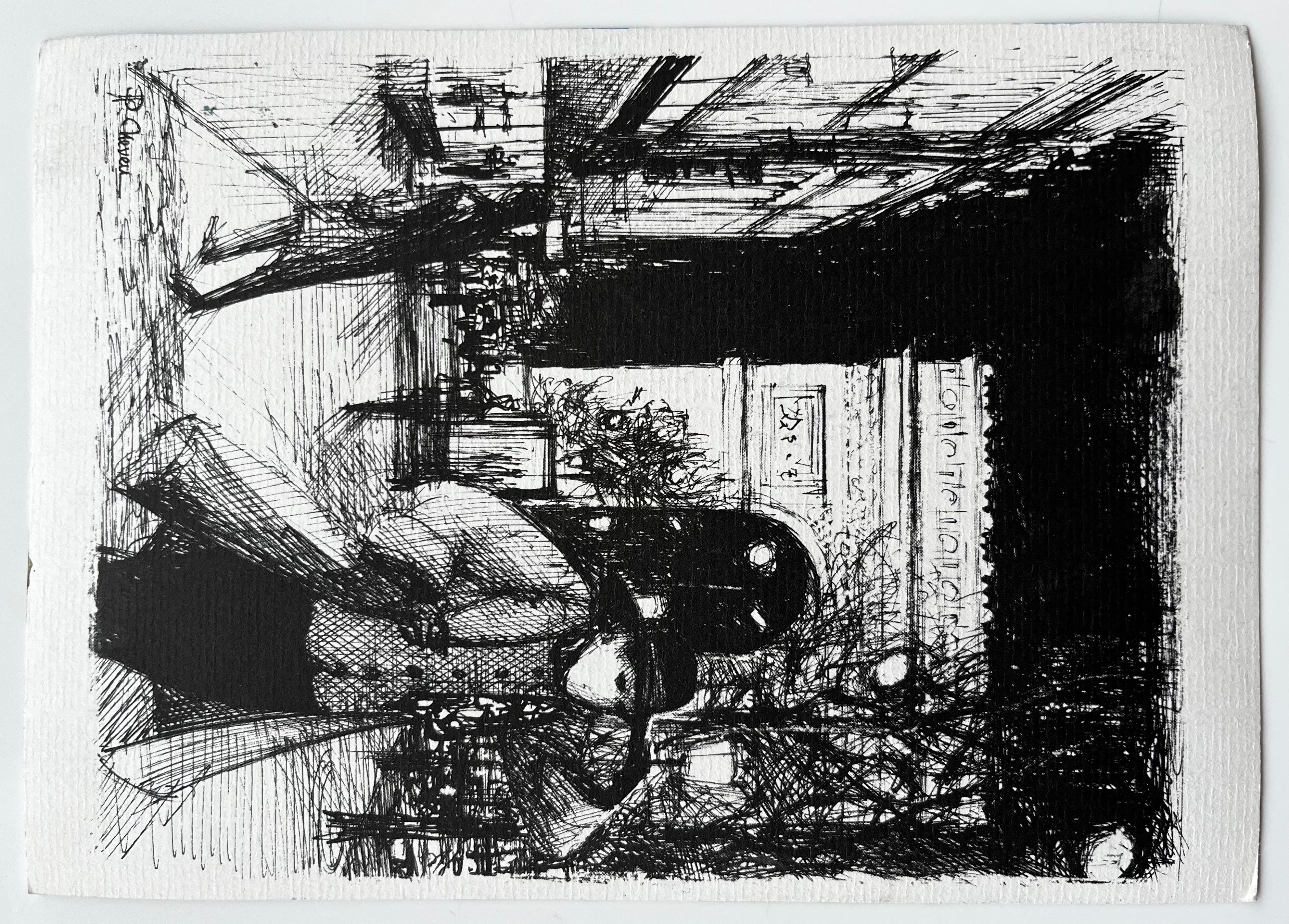 Paysage de colline de Provence avec ferme et crête lointaine Campagne française en vente 3