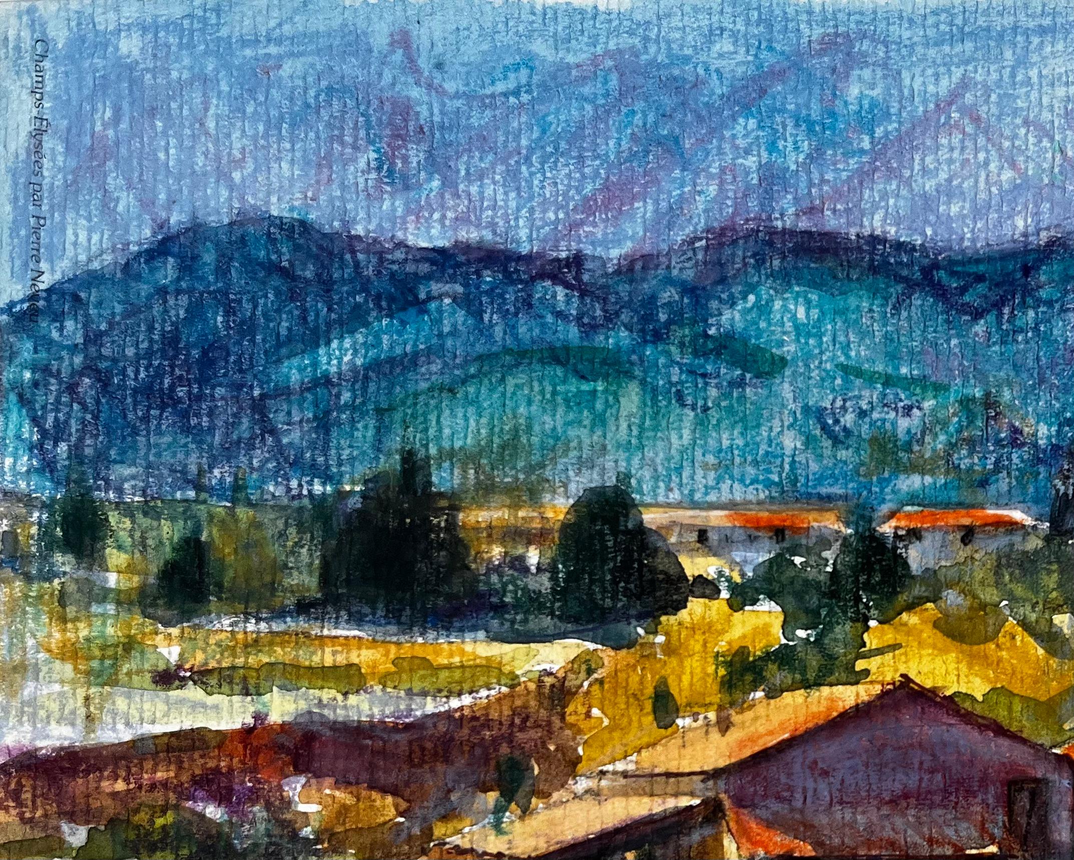 Titre : Saint Martin de Castillon Provence Mas et champs de lavande Aquarelle
Artistics : Pierre Neveu (français né en 1929)
Moyen d'expression : Aquarelle et pastel sur papier d'artiste, non encadré
Taille (H x L) : 6,25 x 8,5 pouces
Inscrit : En