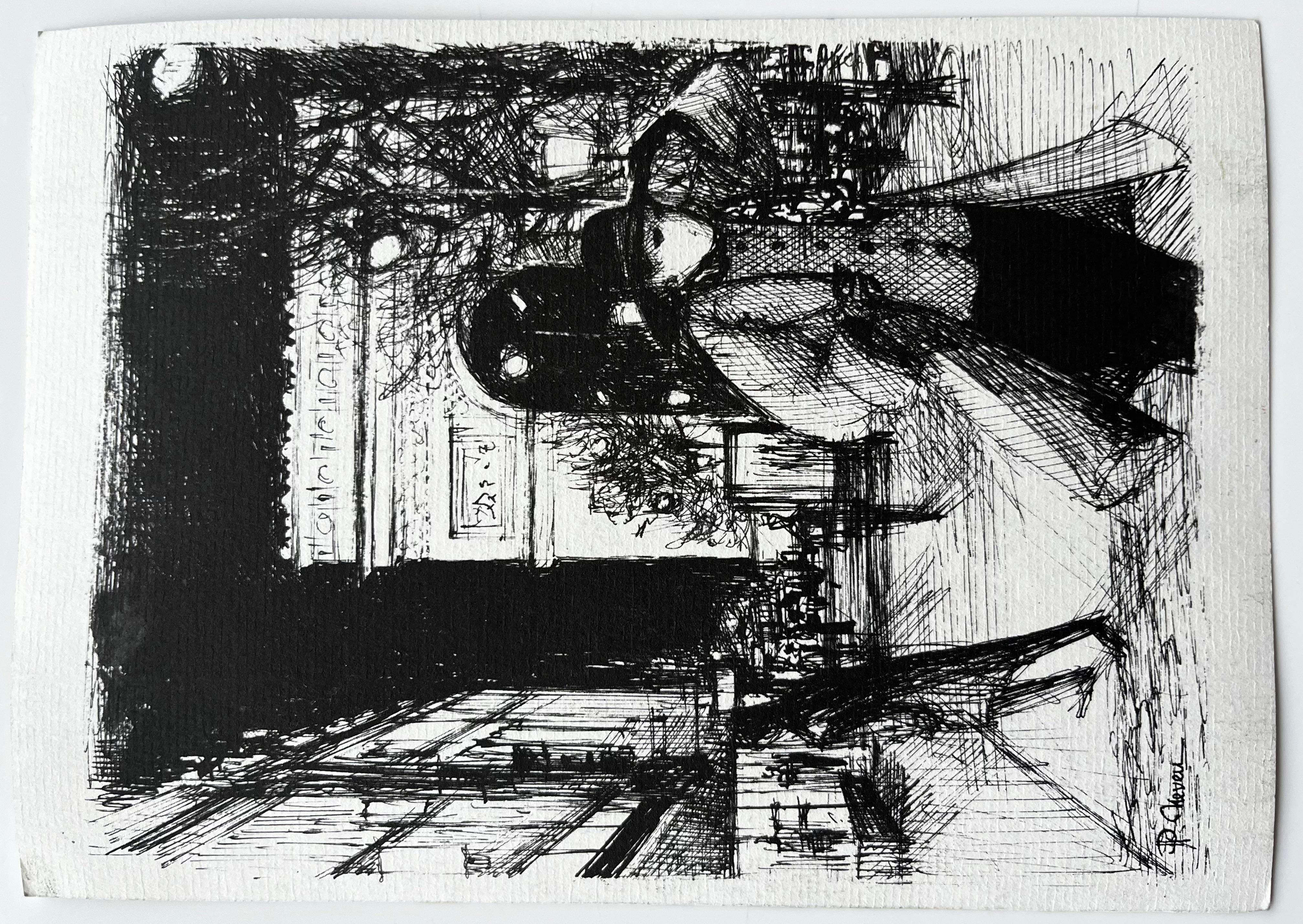 Saint Martin de Castillon Provence Mas et champs de lavande Aquarelle en vente 3