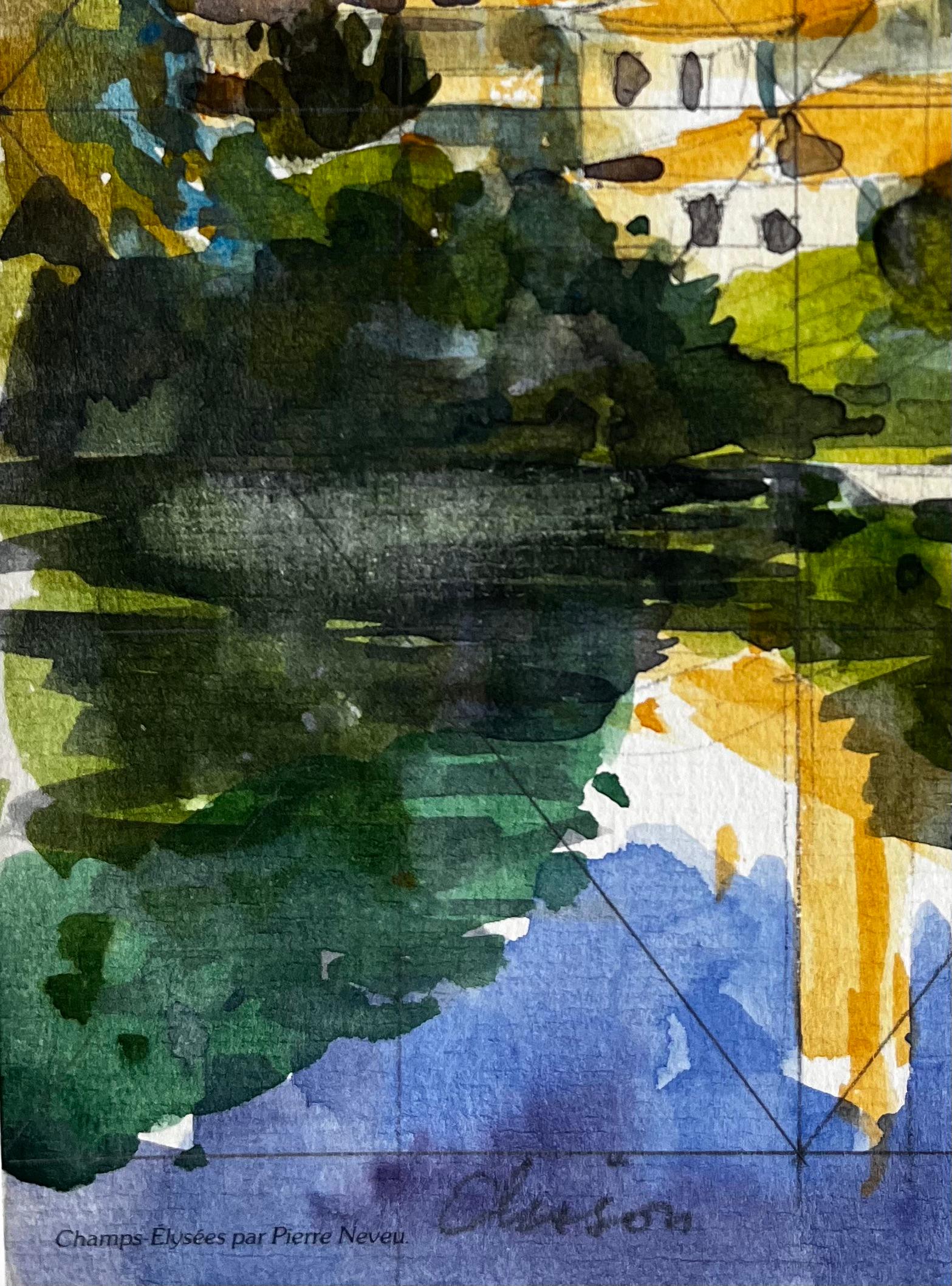 Villaggio collinare di Clisson con chiesa e riflesso del fiume Acquerello francese in vendita 1