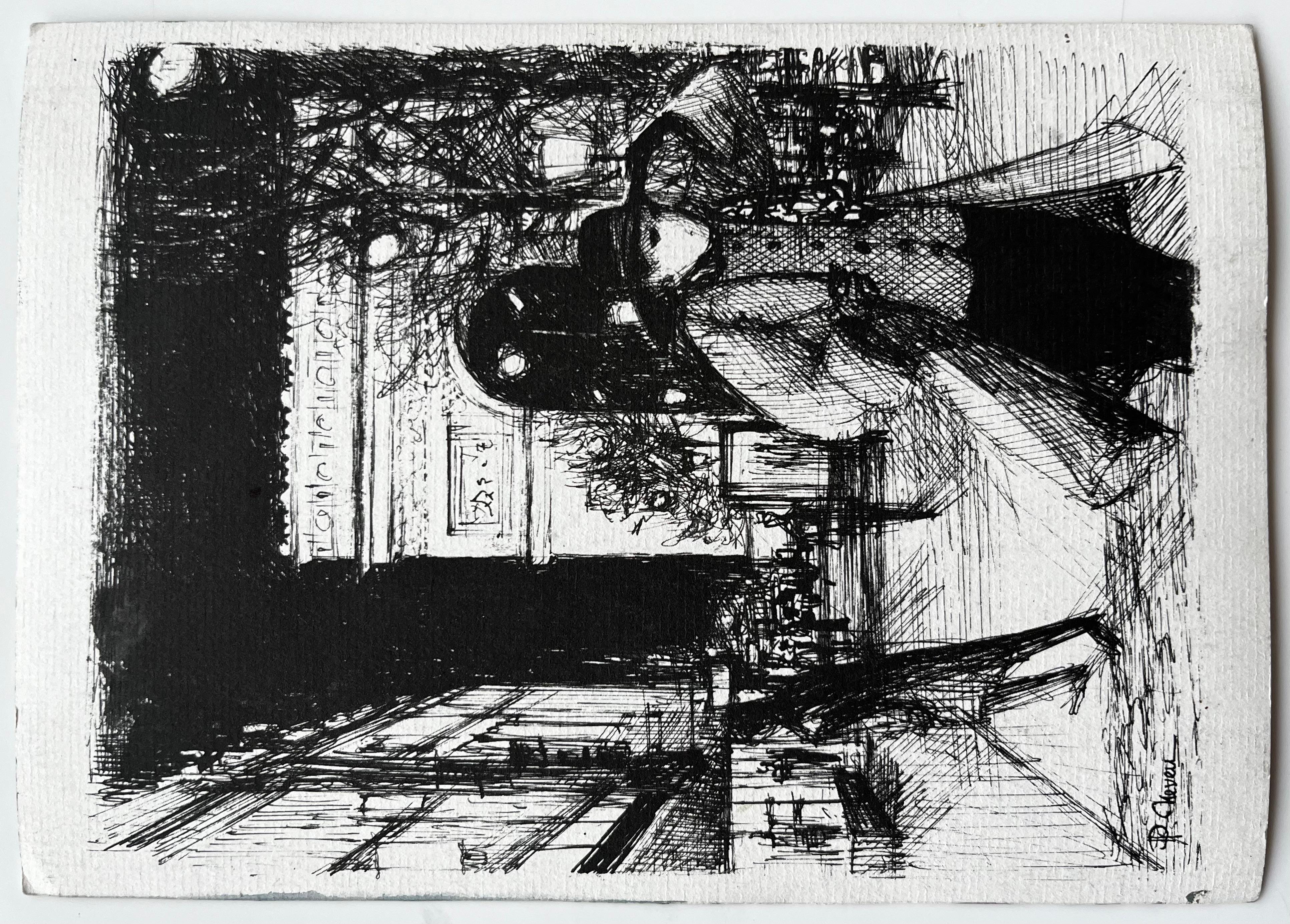 Chemin forestier ensoleillé avec fleurs Aquarelle française en vente 3