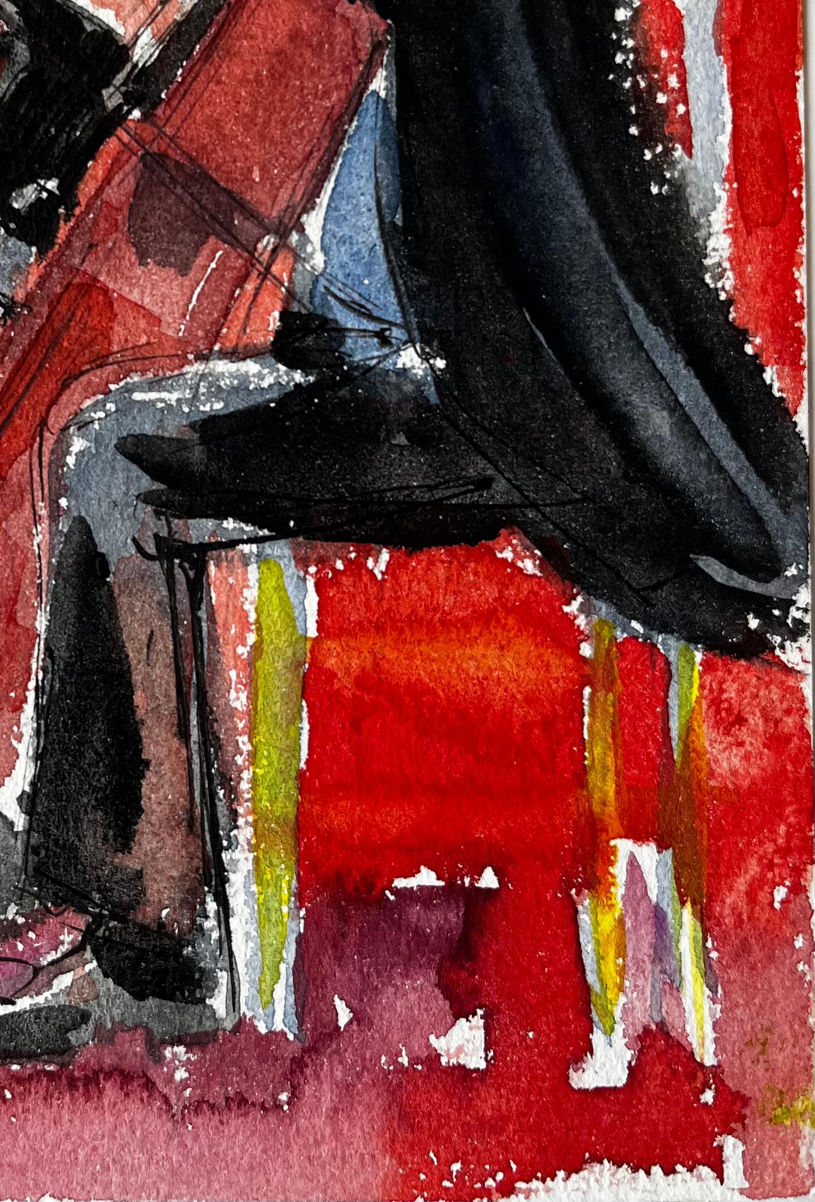 Titolo: Duetto di musicisti di Cello e Violino che si esibiscono Pittura ad acquerello
Artista: Pierre Neveu (francese, nato nel 1929)
Medium: Acquerello su carta per schizzi d'artista, senza cornice
Dimensioni (H. x L): 7,5 x 5,25