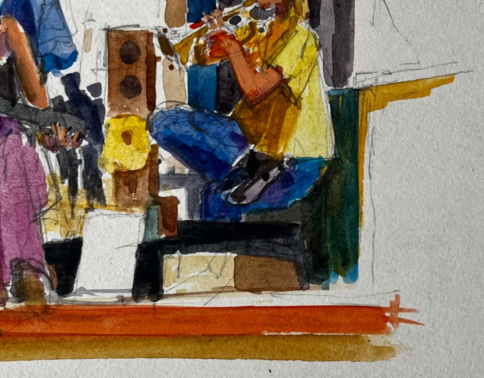 Título: Músicos callejeros actuando en verano Pintura francesa a la acuarela
Artista: Pierre Neveu (francés n.1929)
Técnica: Acuarela sobre cartulina, sin enmarcar
Tamaño (A x A): 5,5 x 9,75 pulgadas
Estado: Bueno en general, La superficie está