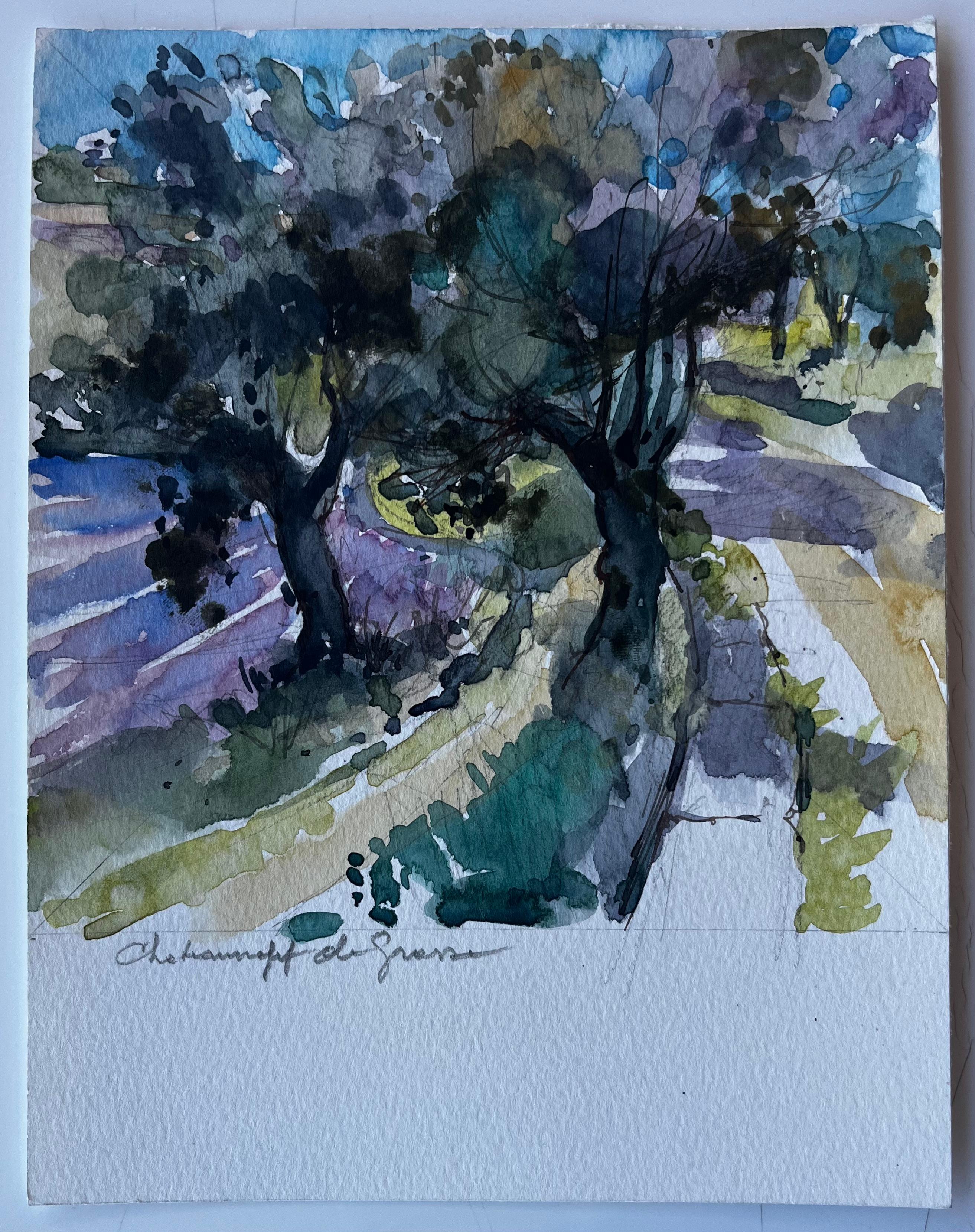 Titre : Champs de Grasse Paysage de Provence Aquarelle post-impressionniste française
Artistics : Pierre Neveu (français né en 1929)
Moyen d'expression : Aquarelle sur papier d'artiste, non encadrée
Taille (H x L) : 8.5 x 6.5 pouces
inscription en