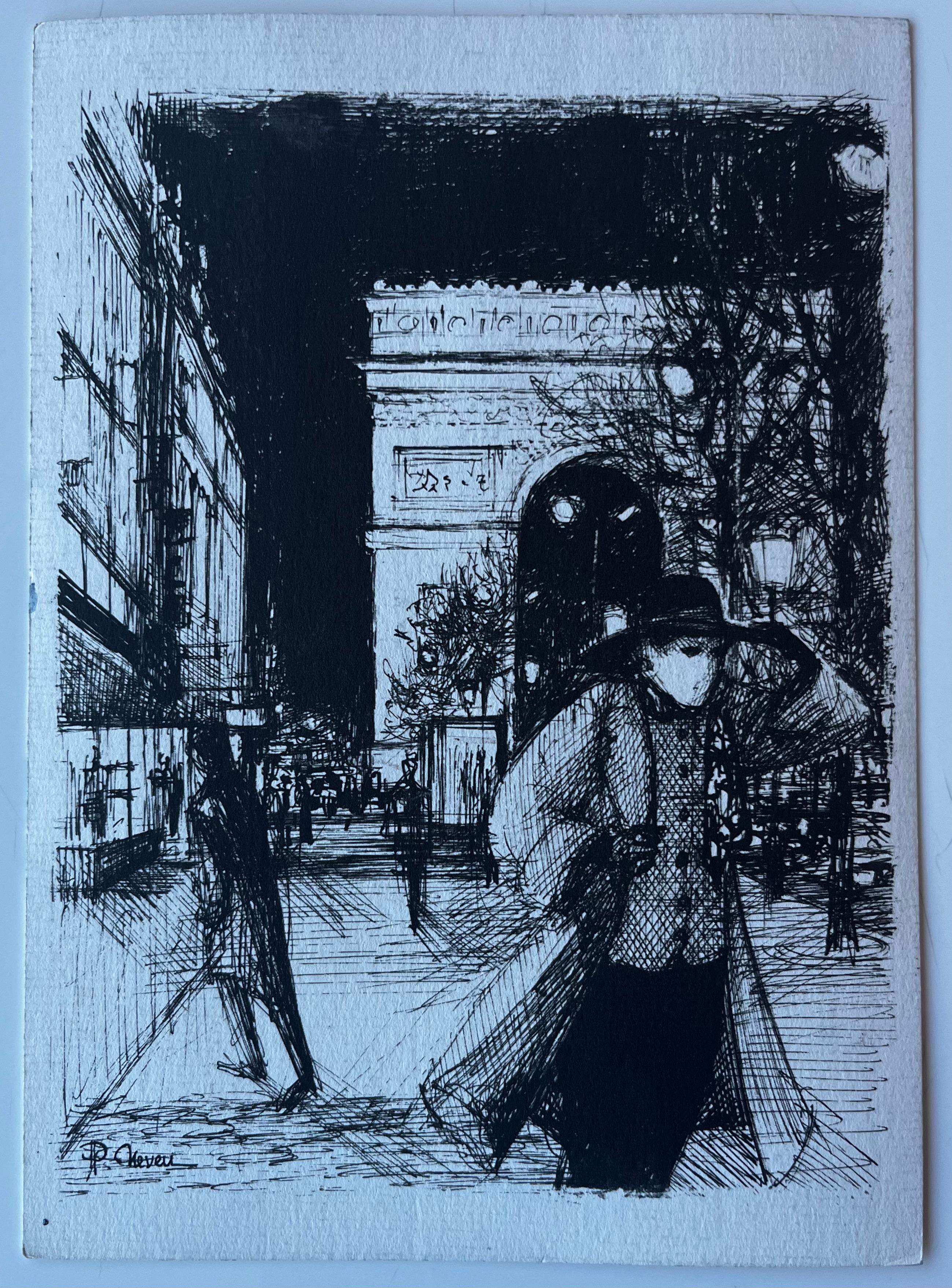 Studio del mercato di strada del Mediterraneo Acquerello di metà secolo di Pierre Neveu in vendita 6