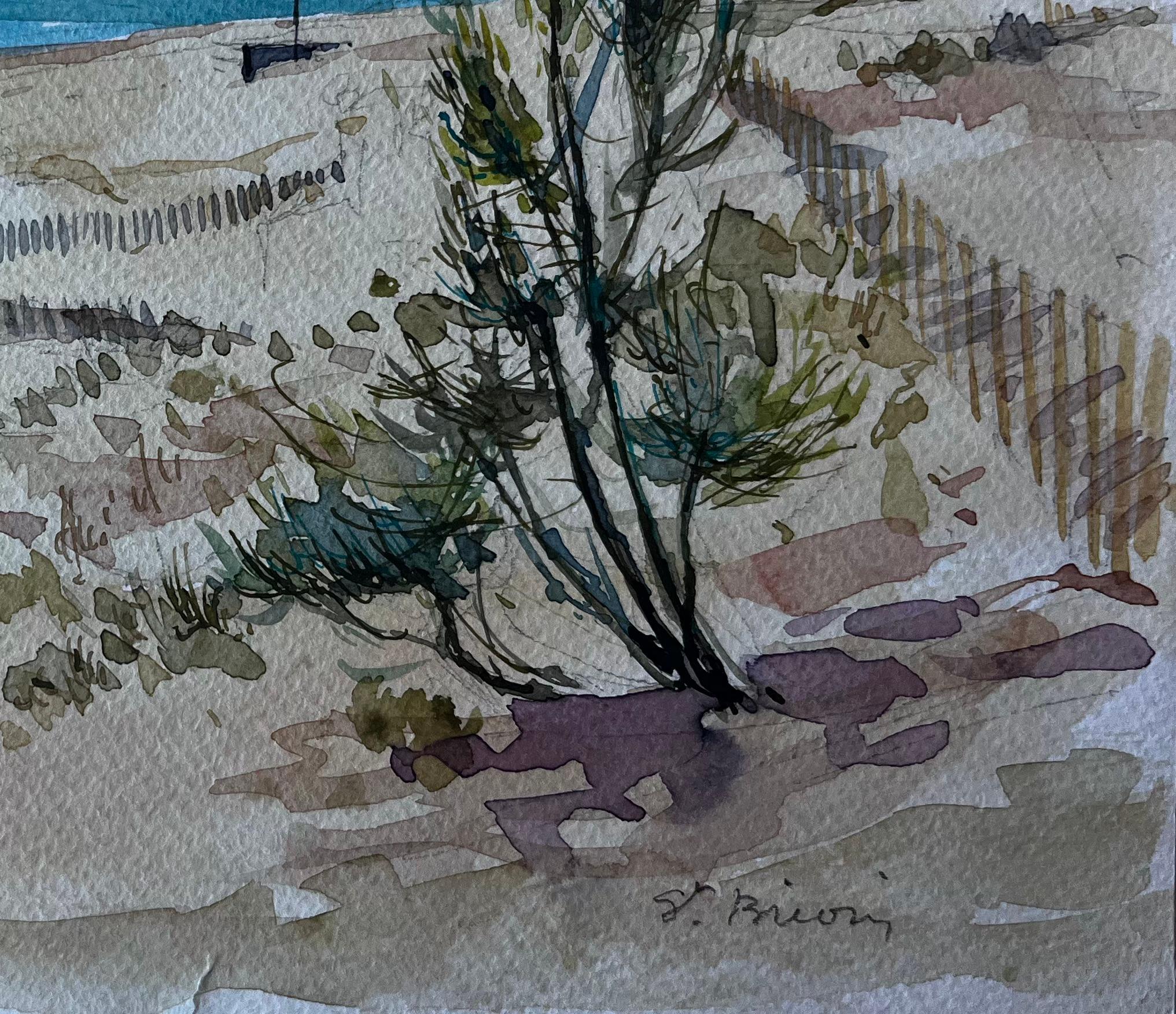 Titre : Dunes et cabanes de plage à Saint Briac sur Mer Bretagne Aquarelle française
Artistics : Pierre Neveu (français né en 1929)
Moyen d'expression : Aquarelle sur papier d'artiste, non encadrée
Taille (H x L) : 7 x 9.25 pouces
inscrit St. Briac